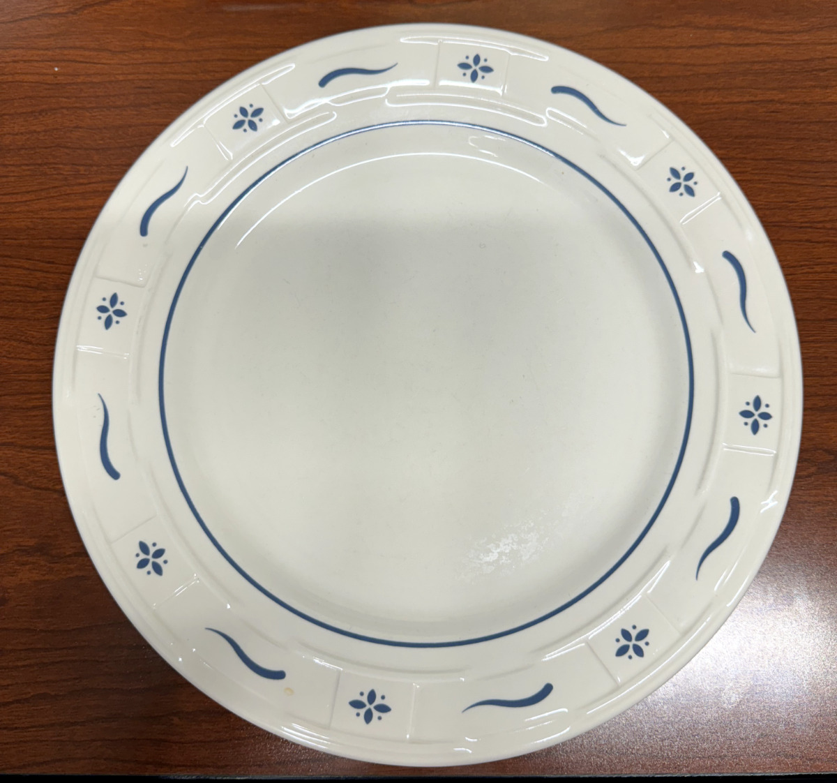 Longaberger - Woven Traditions Pottery - Classic Blue Rim - Dinner Plate