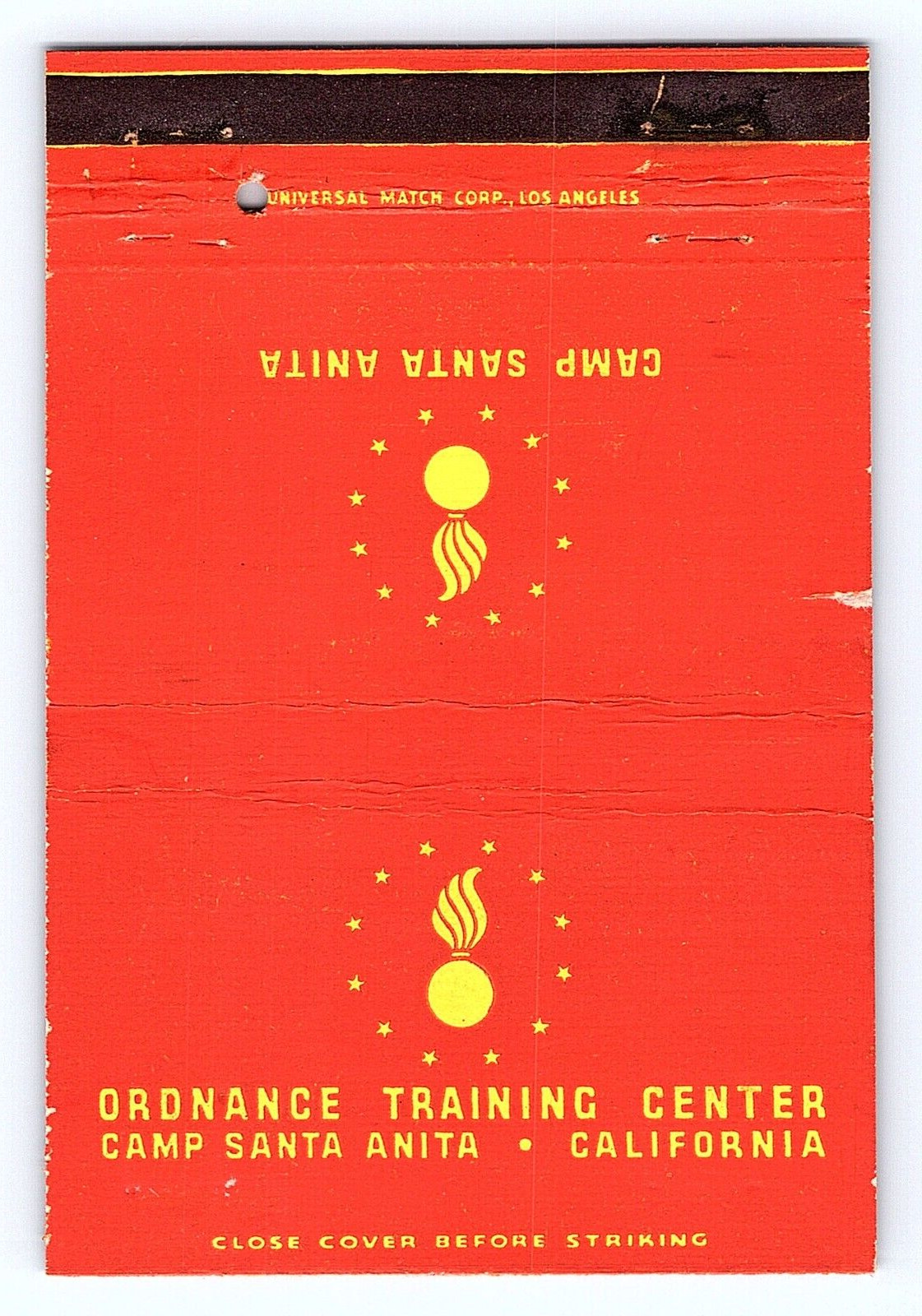 40-Strike Vintage Matchbook Ordnance Training Center Camp Santa Anita CA