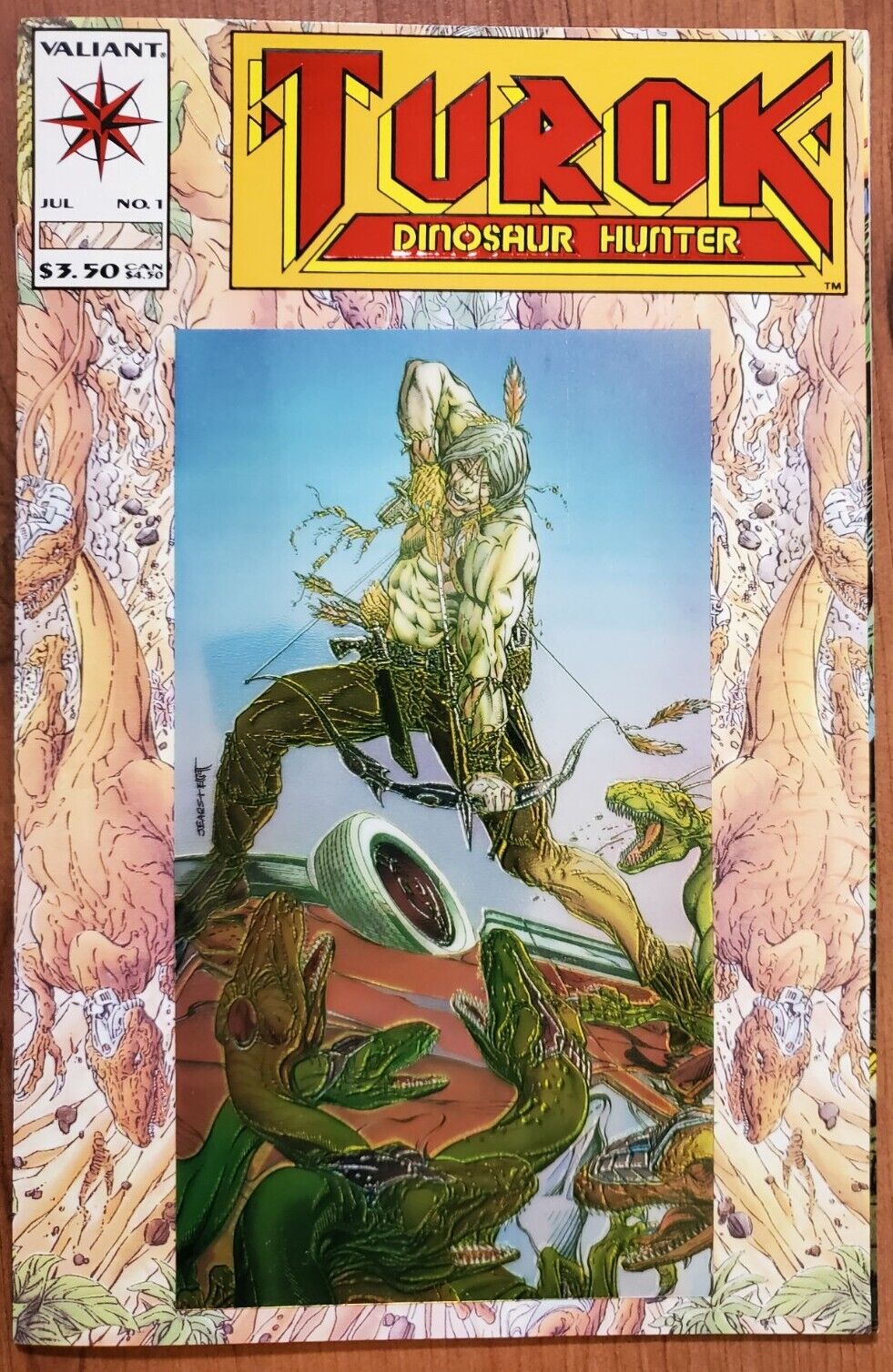 Turok Dinosaur Hunter #1 (June 1993 Valiant Comics) Red Foil Embossed cover VFNM