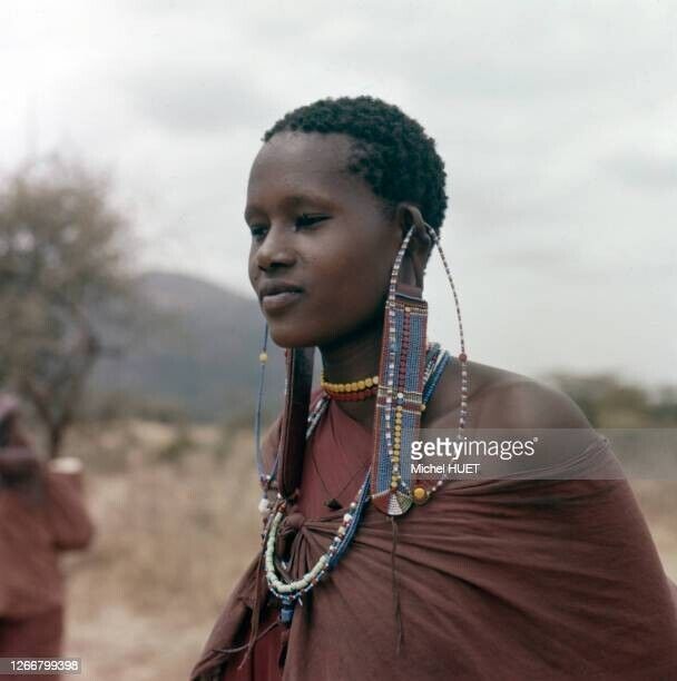 African Maasai Beaded Ear Flaps Handmade Hand Beaded Leather Straps 