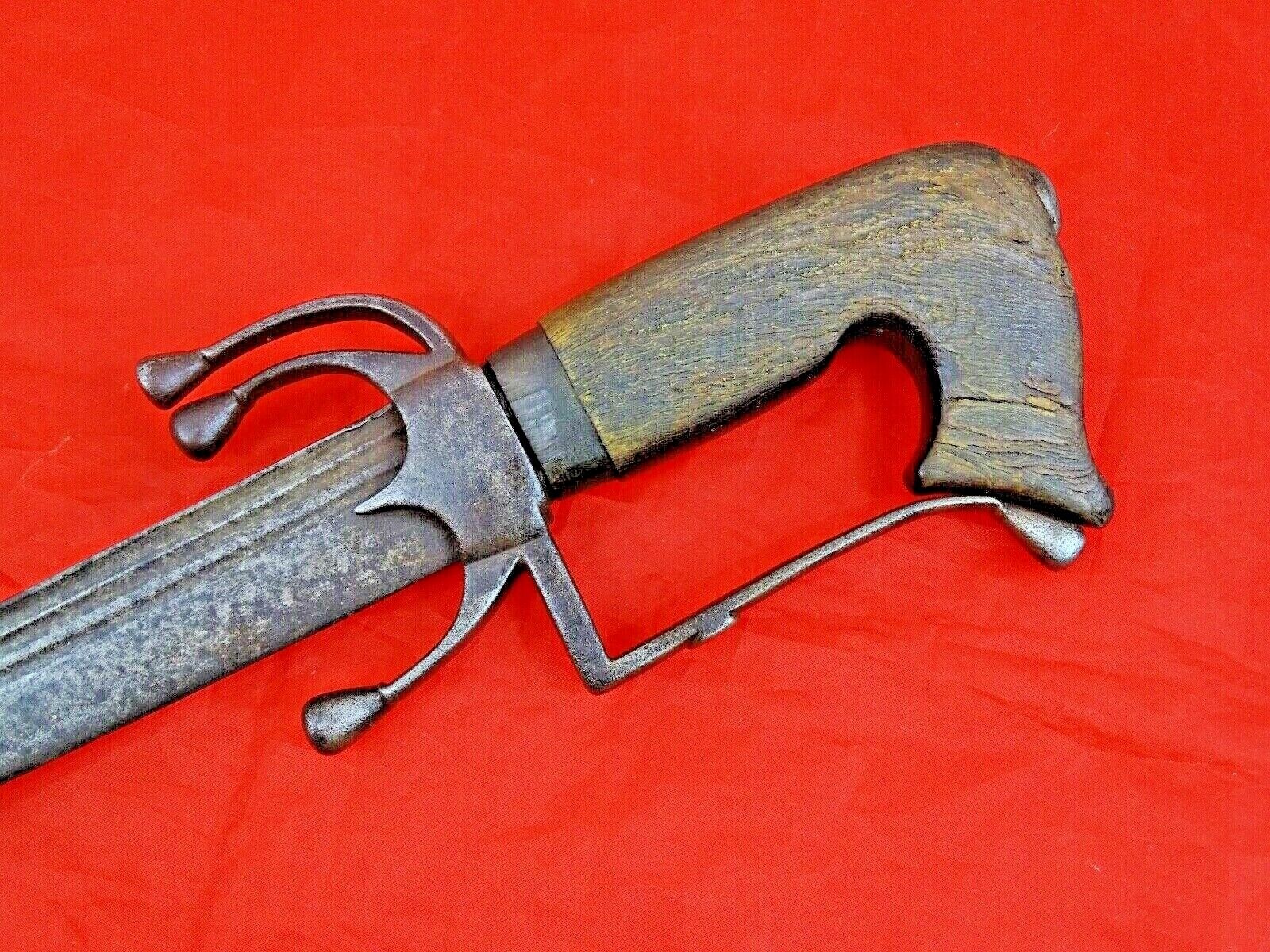 SUPERB ANTIQUE ISLAMIC NIMCHA SWORD LARGE GRIP African Morocco dagger blade 19C