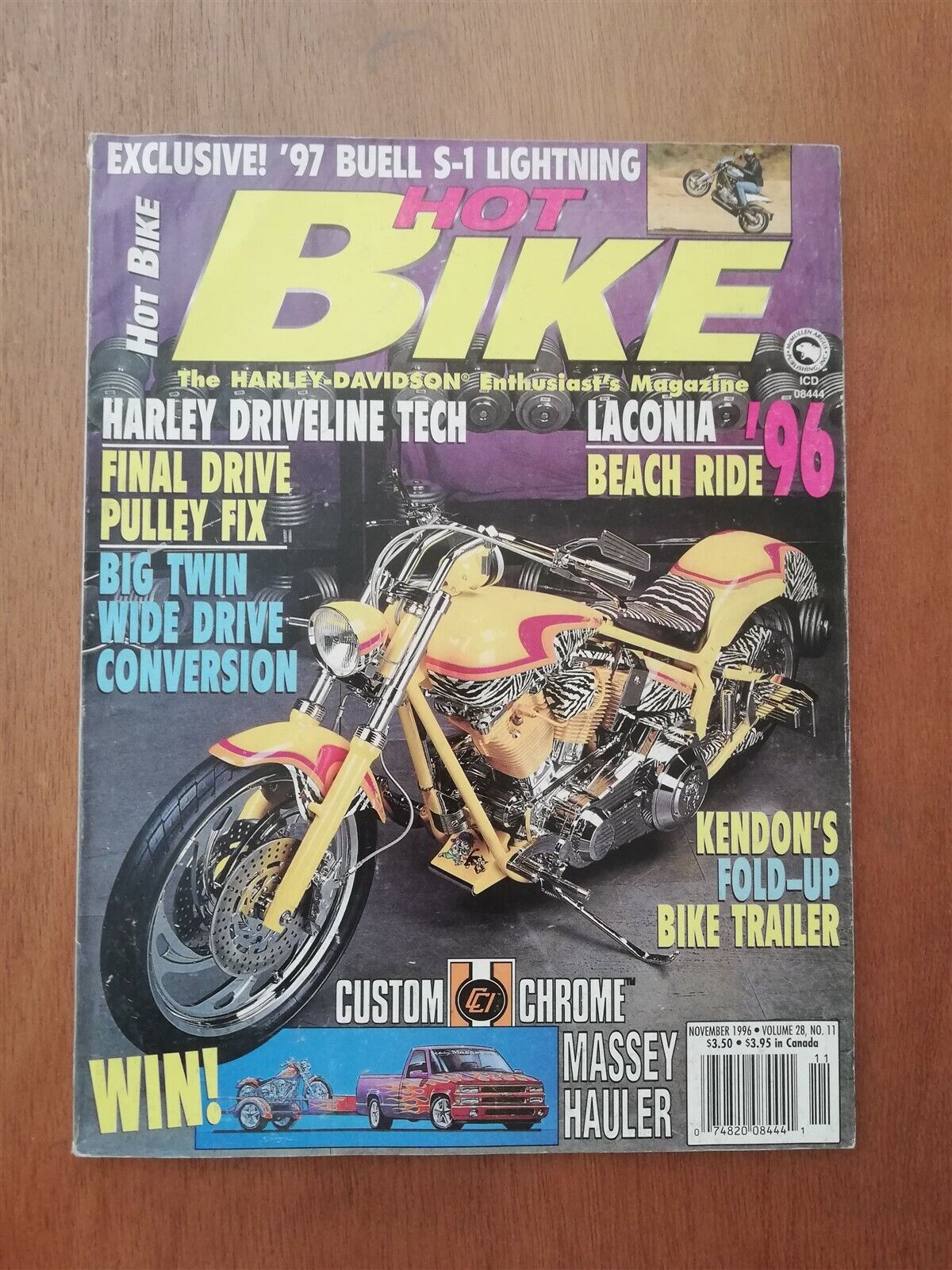 Hot Bike Harley Davidson Magazine November 1996 1997 Buell S-1 Lightning Laconia