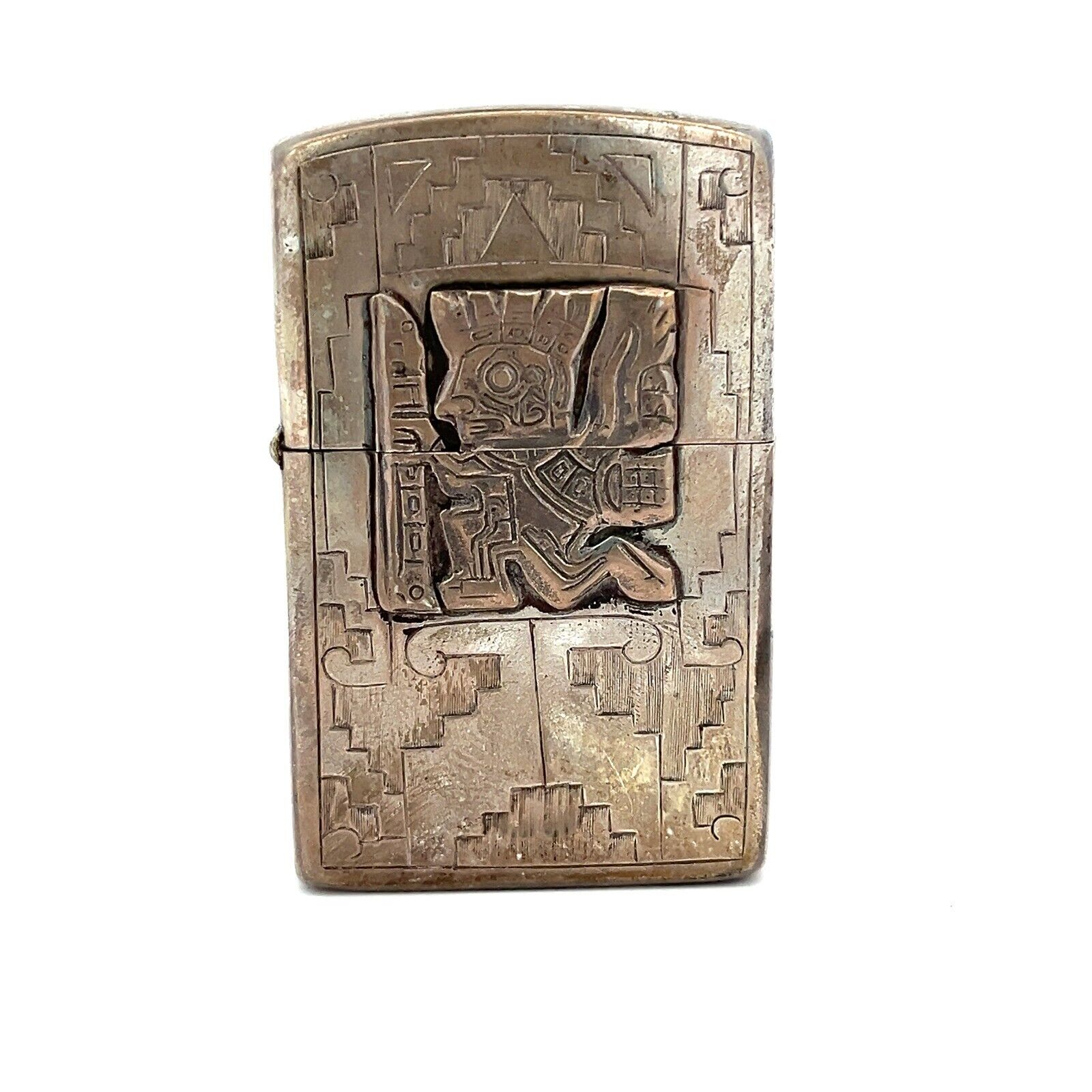 Peru, Zippo Lighter Case, Sterling Silver w/ 