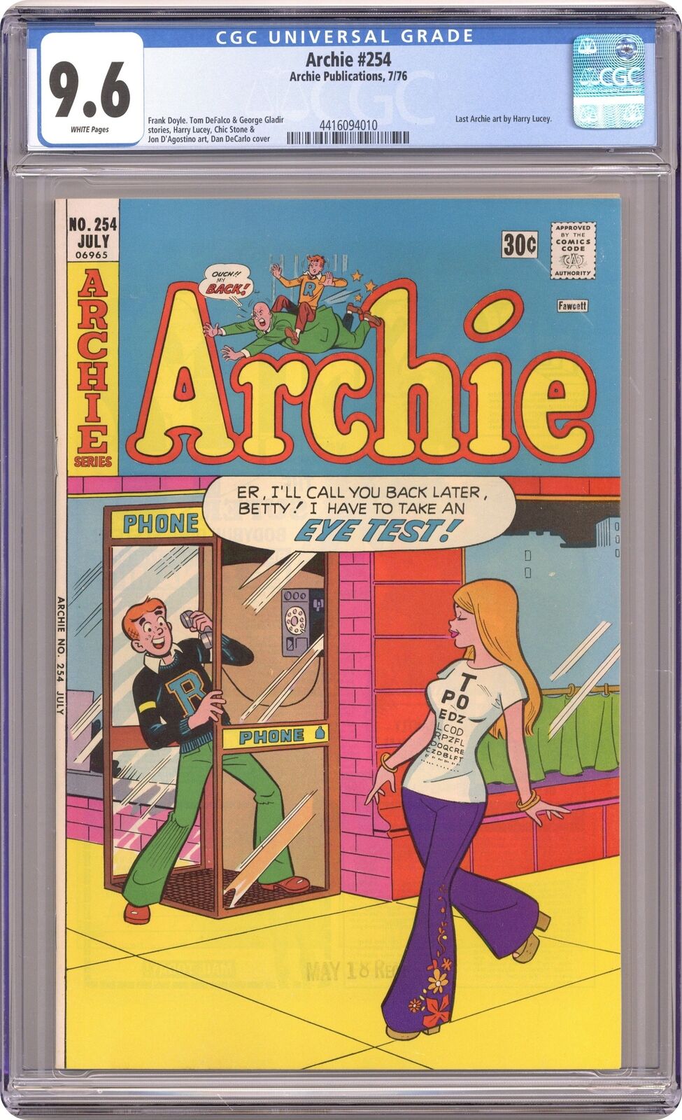 Archie #254 CGC 9.6 1976 4416094010