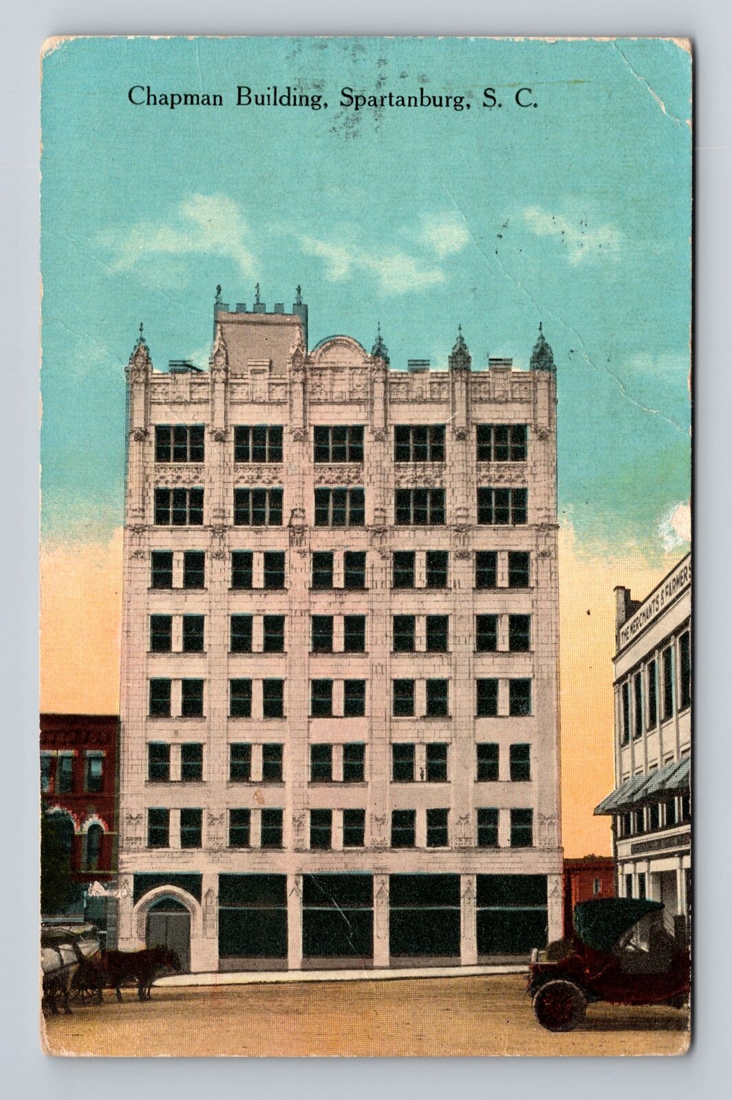 Spartanburg SC-South Carolina, Chapman Building, Vintage c1914 Postcard