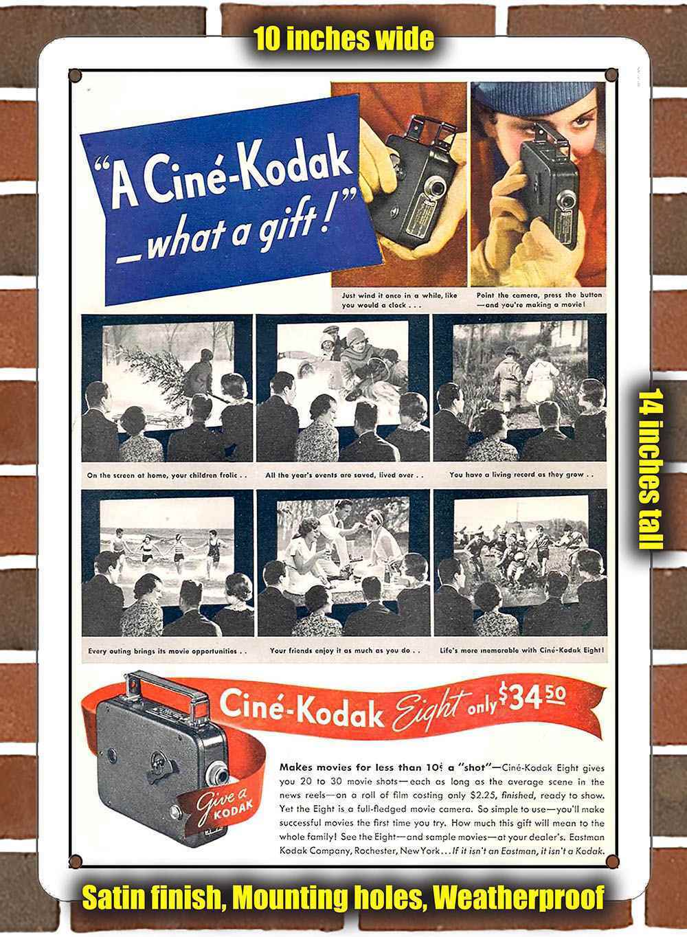 Metal Sign - 1934 Cine-Kodak 8- 10x14 inches