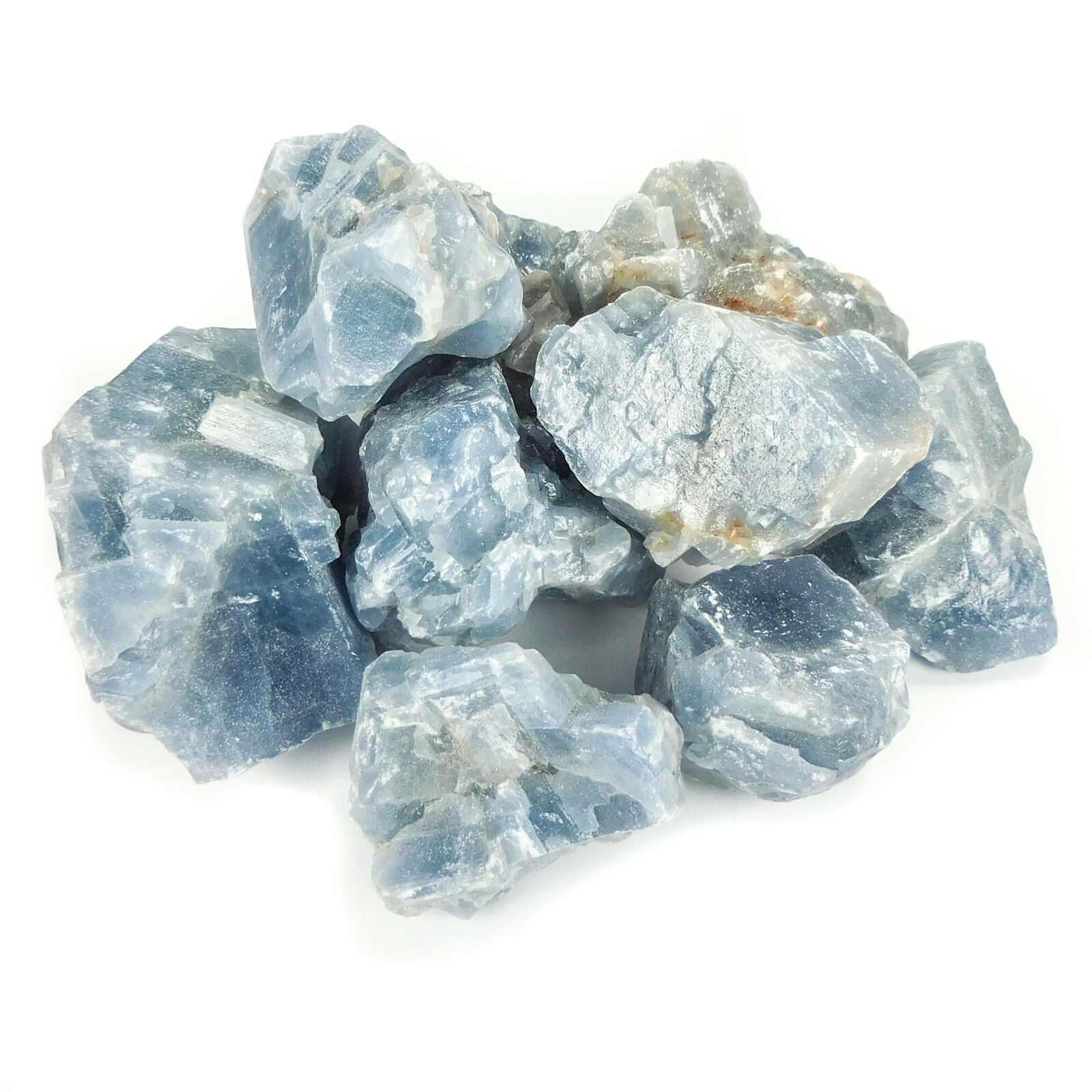Rough Blue Calcite (3 Pcs) Raw Crystal Chunk Natural Gemstone Unpolished Rocks