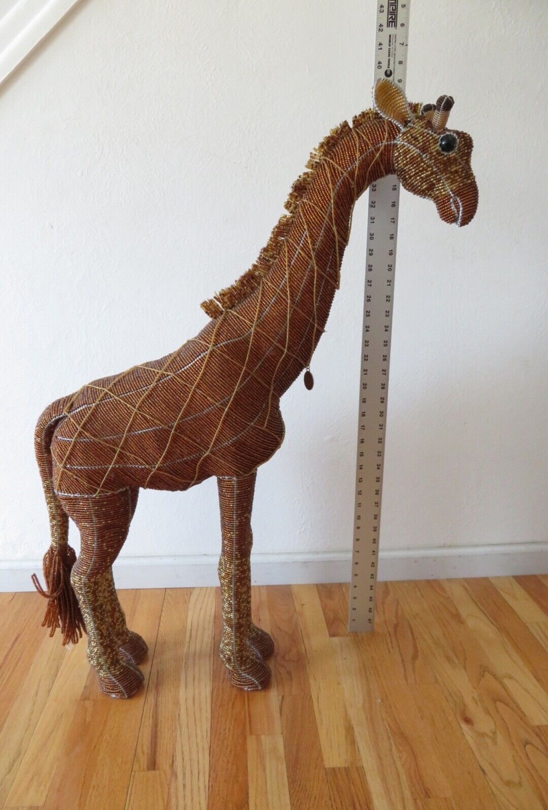 Beadworx Grass Roots Creations Beaded Giraffe Figurine Sculpture Art 