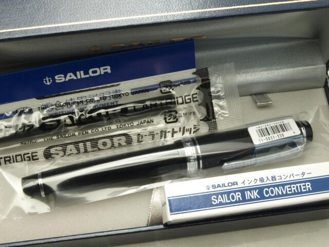 Sailor Professional Gear Silver color 21K  Bicolor F-nib & converter 11-2037-220