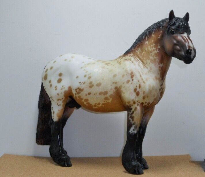 Breyer Traditional Theo Draft LSQ OOAK Custom Hand Etched Spotted Draft Horse