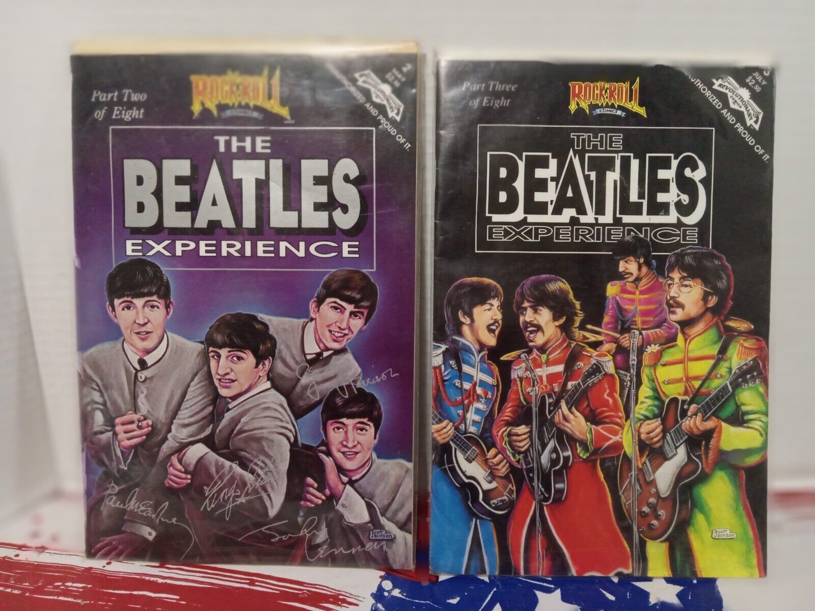 Lot Of TWO Vintage The Beatles Experience Comics Parts 2 and 3  