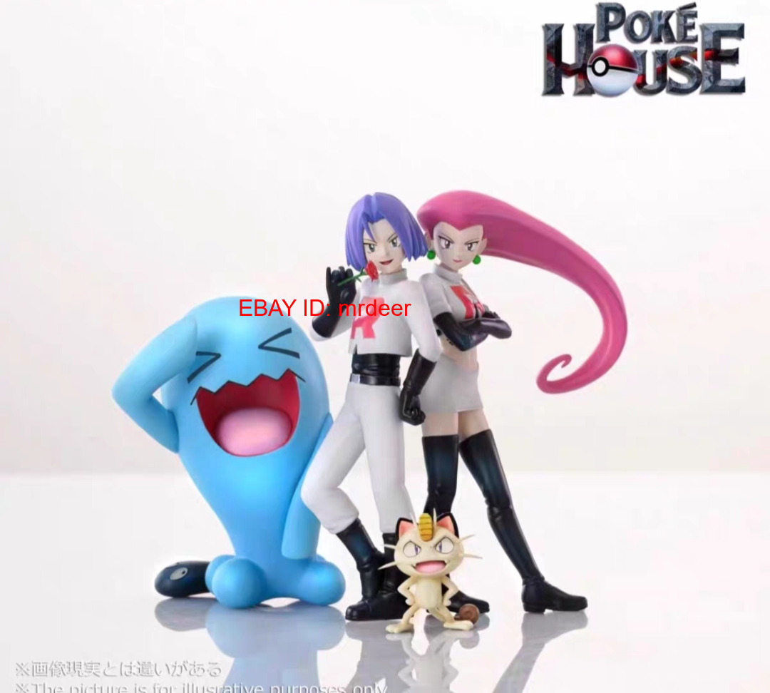 In Stock Poke Studio Jessie James Meowth Wobbuffet Model Toys Anime Collect