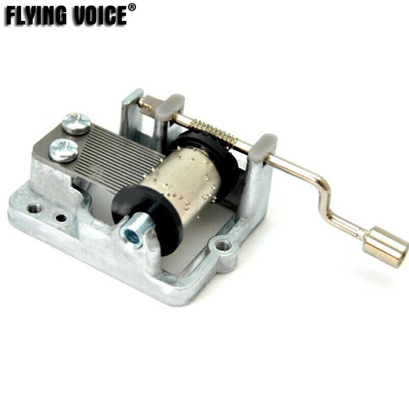 Silver Metal Musical Movement Hand Crank For DIY Music Box 40 Tunes Option Gifts
