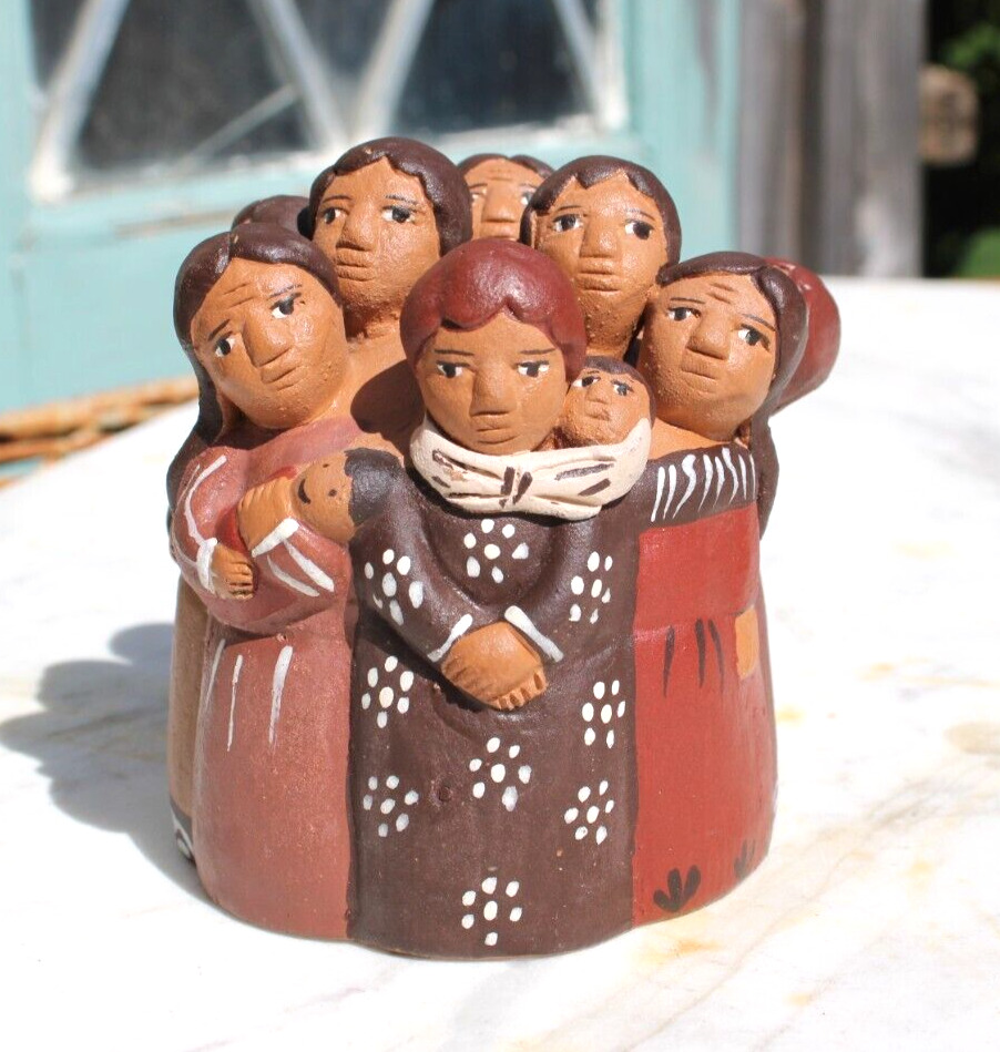 Vintage Group of Peruvian Women Pottery Folk Art Peru