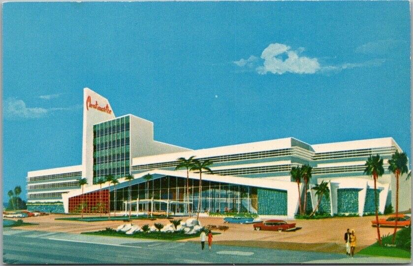 1950s MIAMI BEACH, Postcard THE MONTMARTRE HOTEL Artist's View c1950s Unused