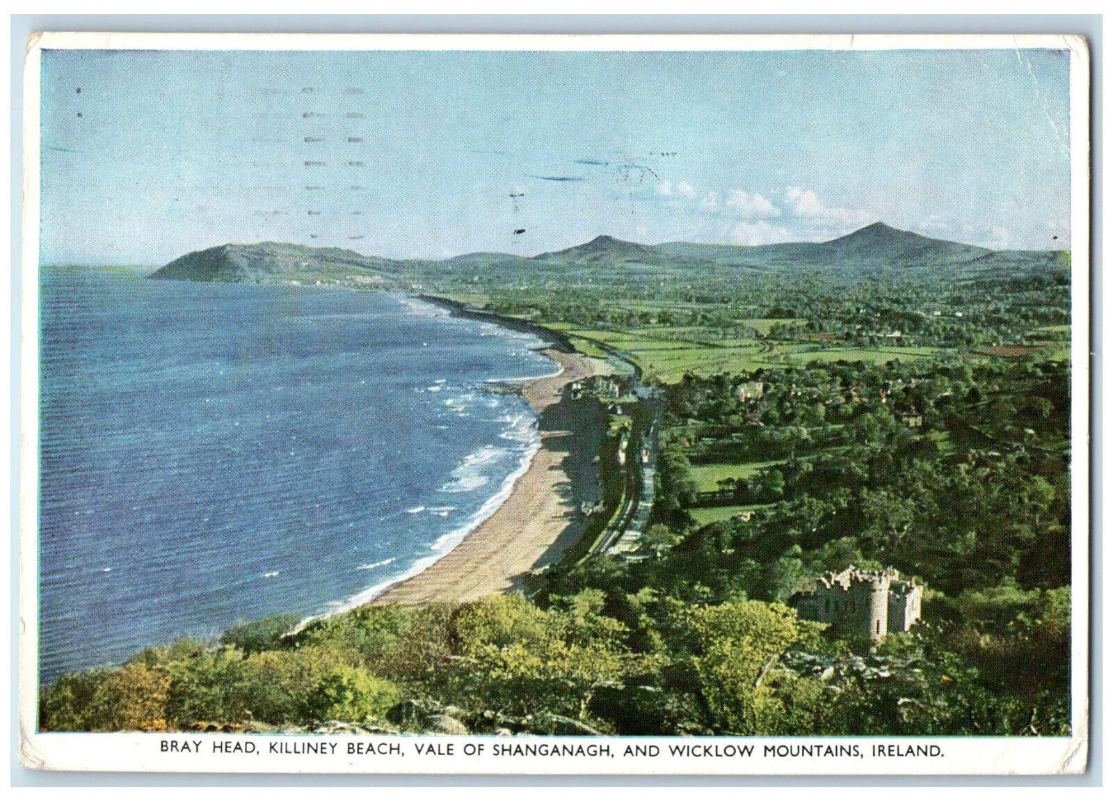 c1960's Bray Head Killiney Beach Vale of Shanganagh Wicklow Mts Ireland Postcard