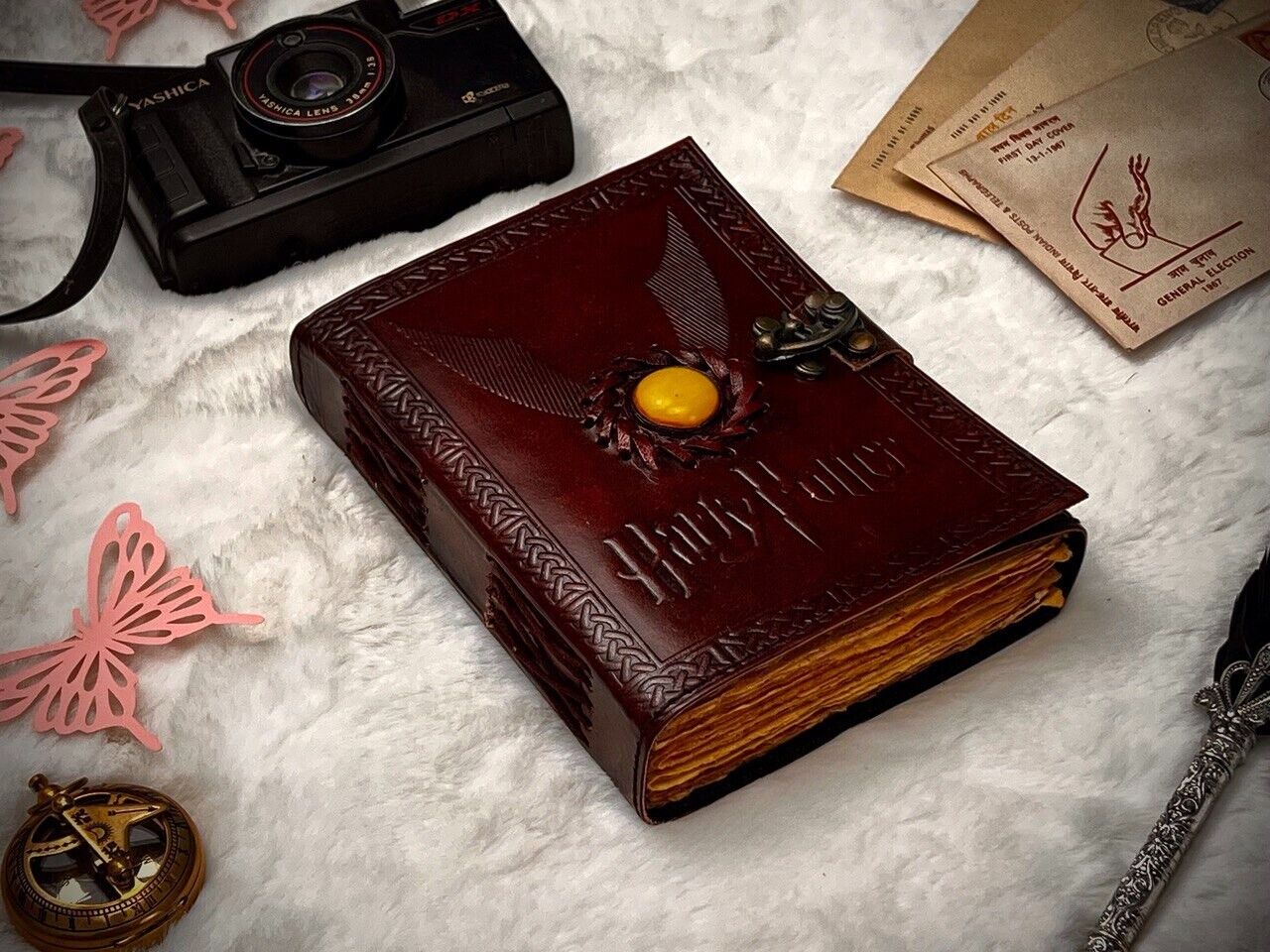 harry potter phoenix wizard vintage leather journal gifts for him her 13x10 inch