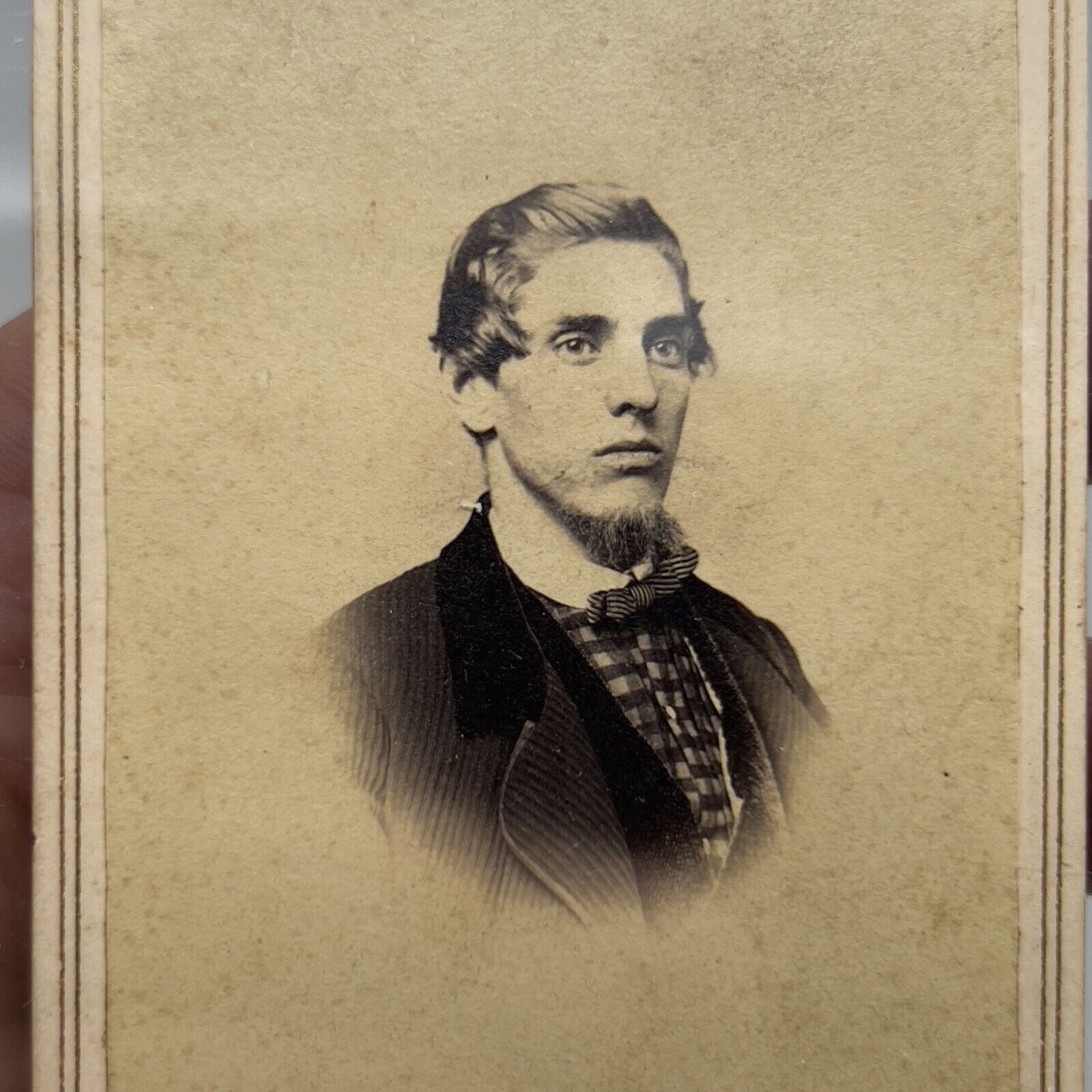 Antique CDV Photograph Charming Man - Chin Beard - Civil War Era - EASTON PA