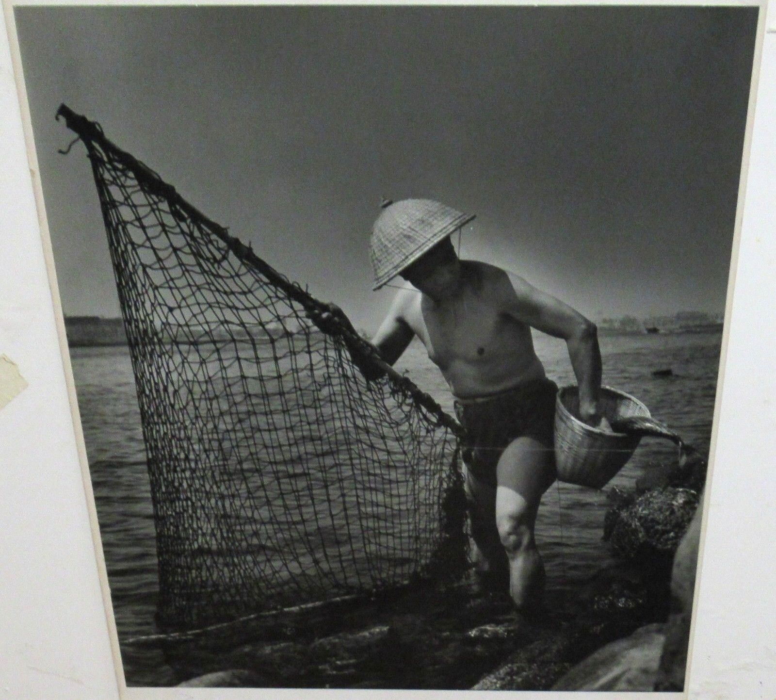 JOHN H.RUDD FISHERMAN REDONDO BEACH ORIGINAL BLACK AND WHITE PHOTOGRAPH 1958 