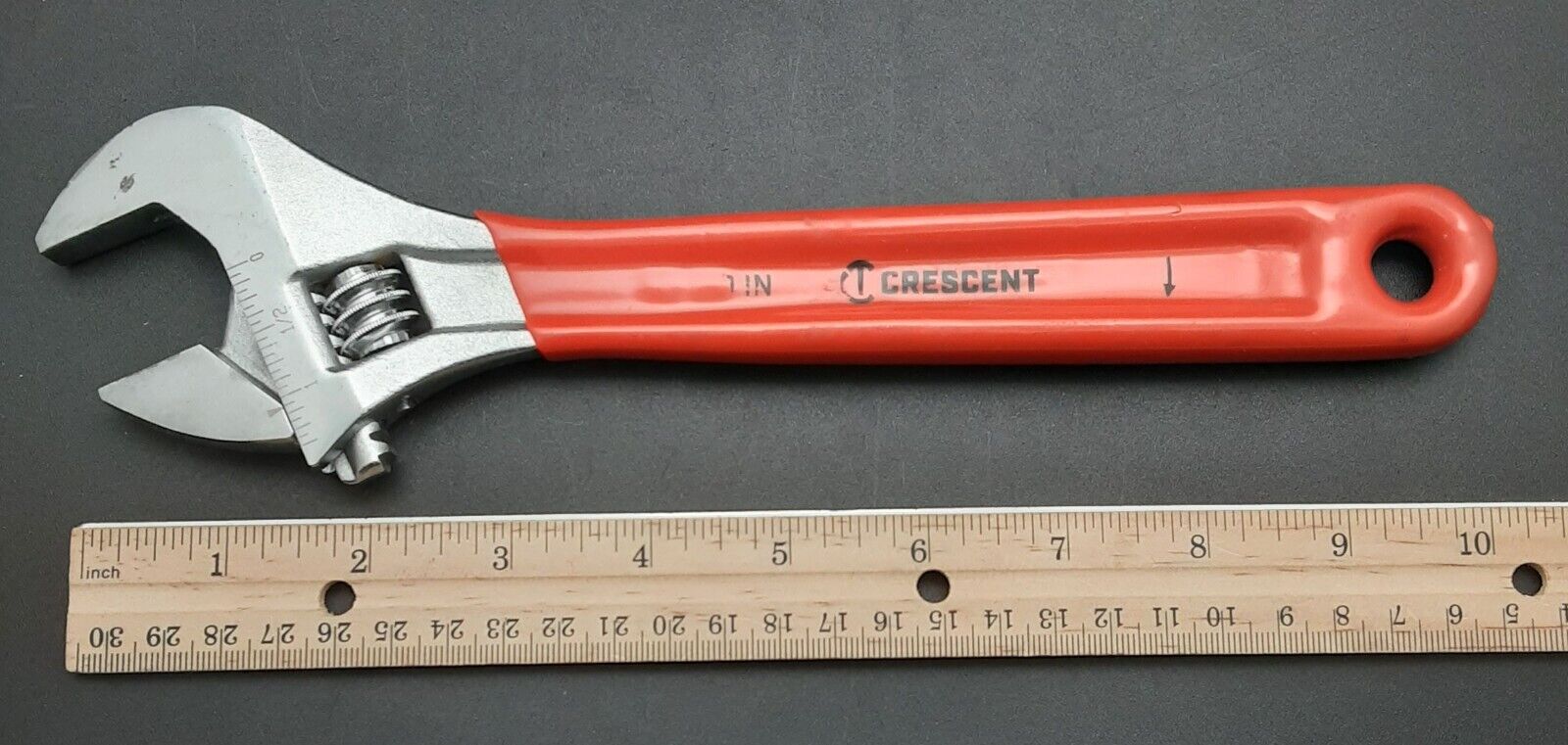 10” Red CRESCENT Adjustable Wrench; Made in USA