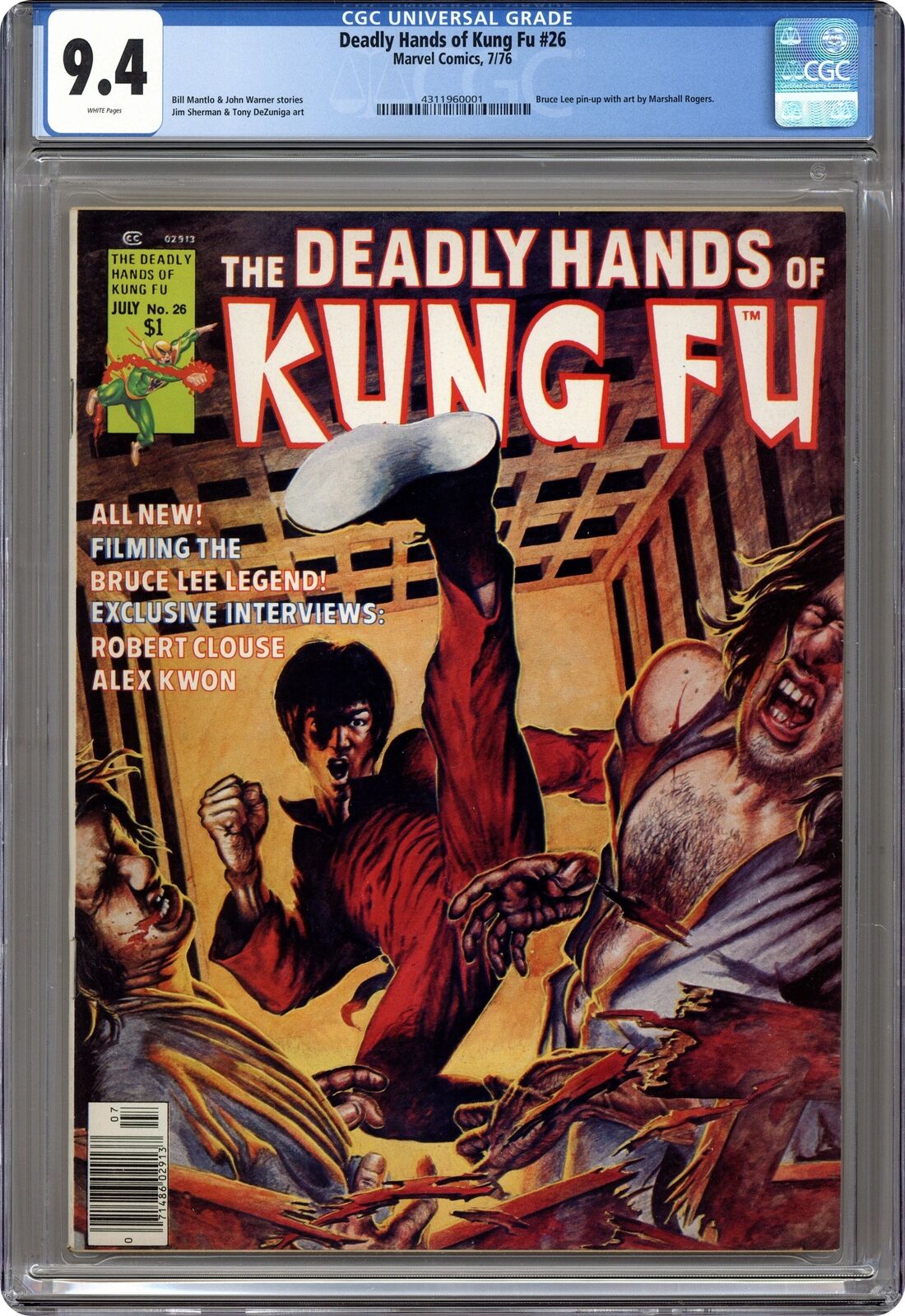 Deadly Hands of Kung Fu #26 CGC 9.4 1976 4311960001