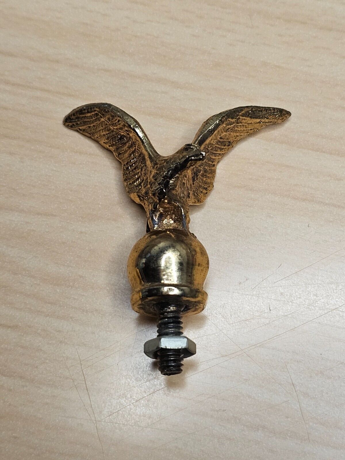 Cast Metal Eagle Figurine Hood Ornament Trophy Clock Topper 2 1/2\