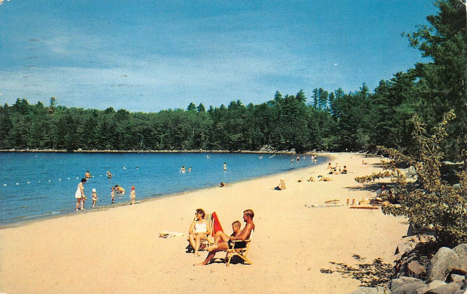 New Jersey NJ Sussex County Stokes State Forest Vtg Postcard Beach Girls Bikini