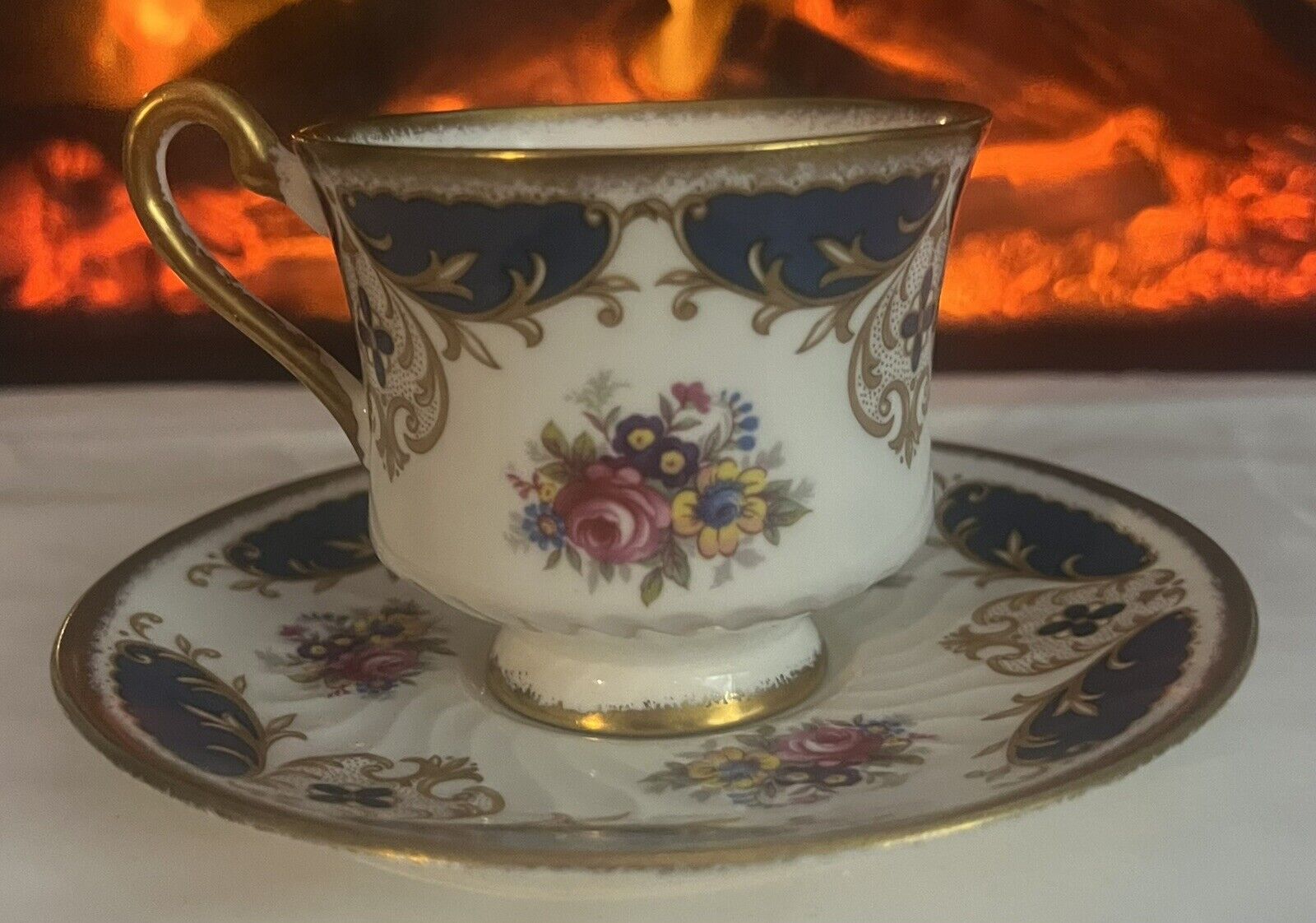 Vintage Abbey Dale Made In England Cup And Saucer  Floral