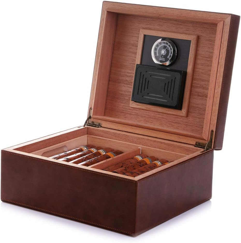 Cigar Humidor Handcrafted Real Solid Spanish Cedar Wood Tray and Divider