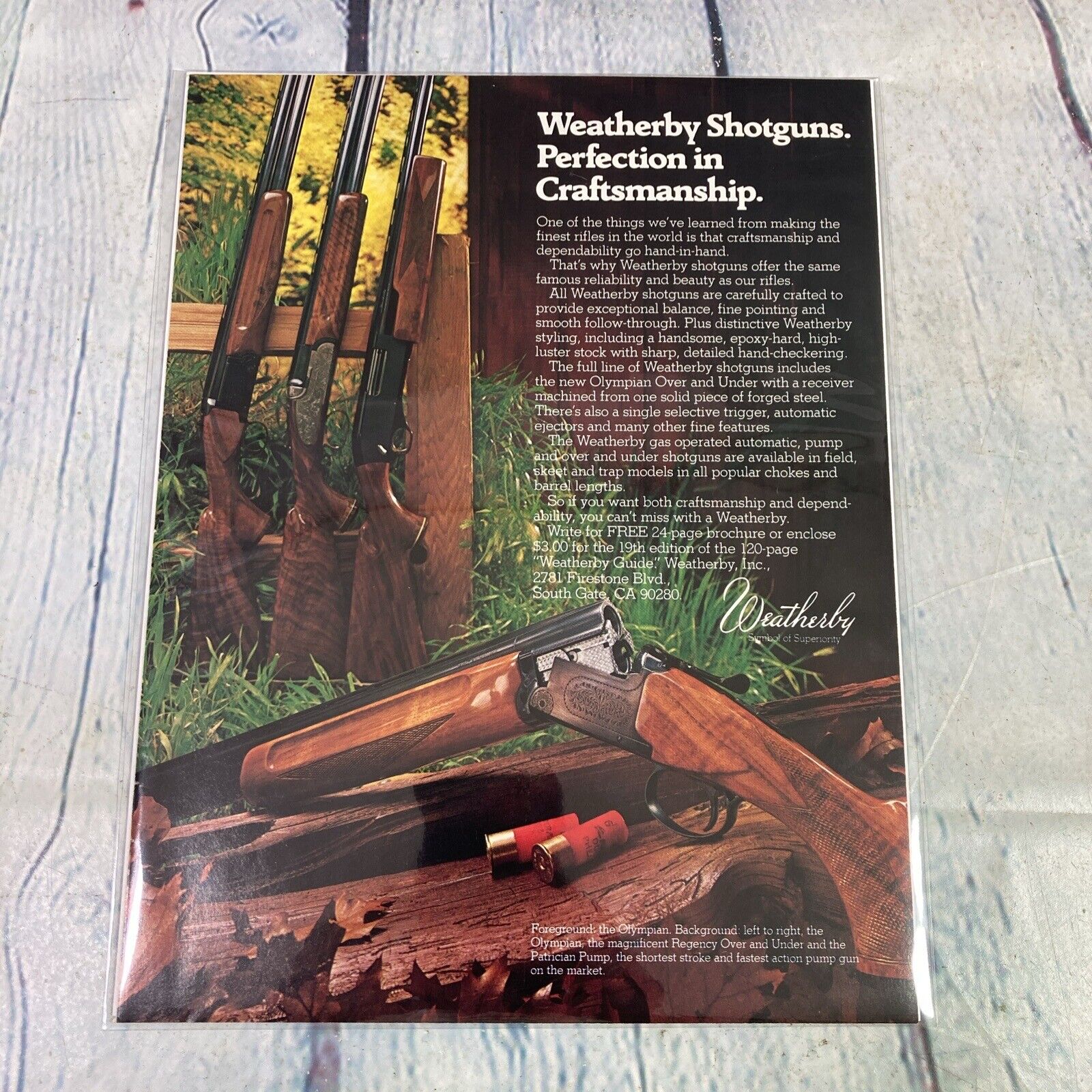 Vintage 1979 Print Ad Weatherby Shotgun Genuine Magazine Advertisement Ephemera