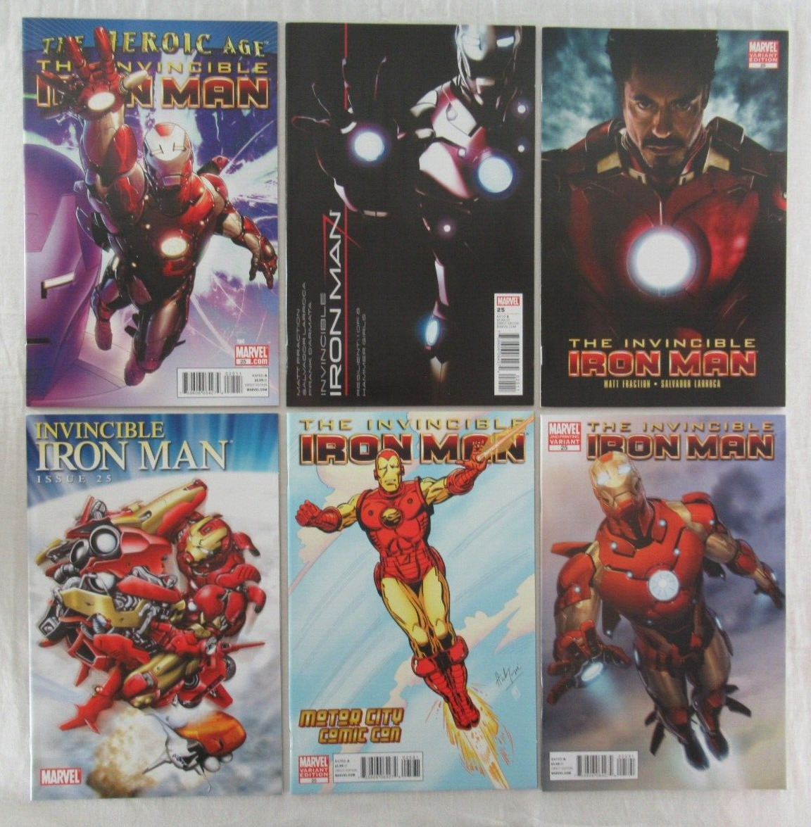 Invincible Iron Man #25 Variant Cover Set of 6 Marvel Comics 2010 Photo Variant