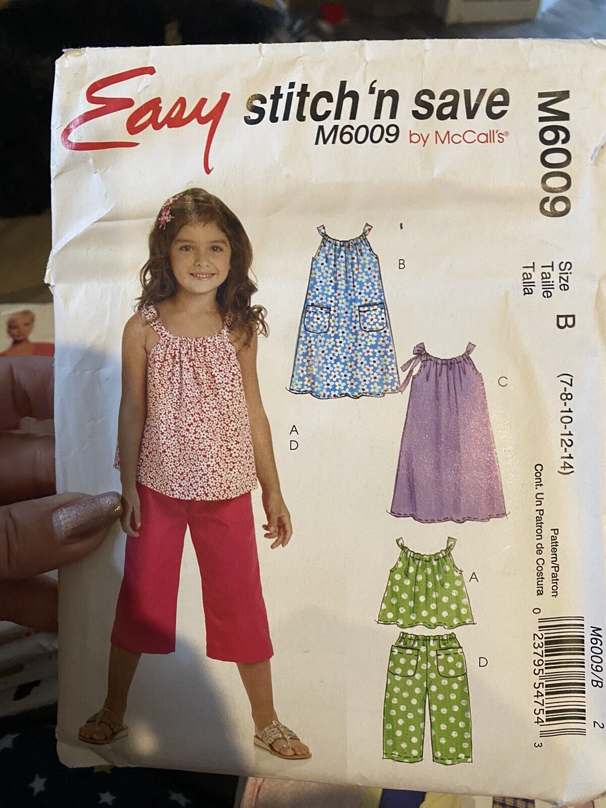 2010 McCall’s Sewing Pattern 6009 Size 7-14 Cut and Complete 