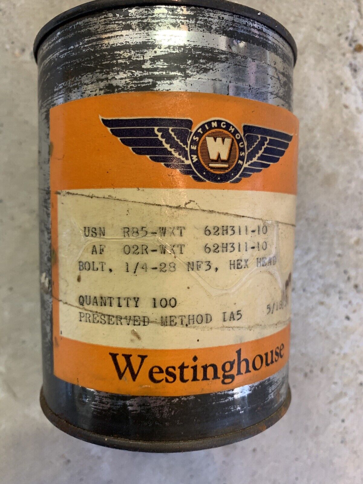 1951 westinghouse hex bolts preserved in can