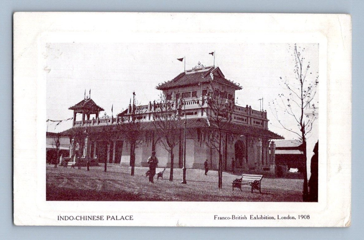 1908. INDO-CHINESE PALACE. FRANCO-BRITISH EXPO, LONDON. POSTCARD. 1A38