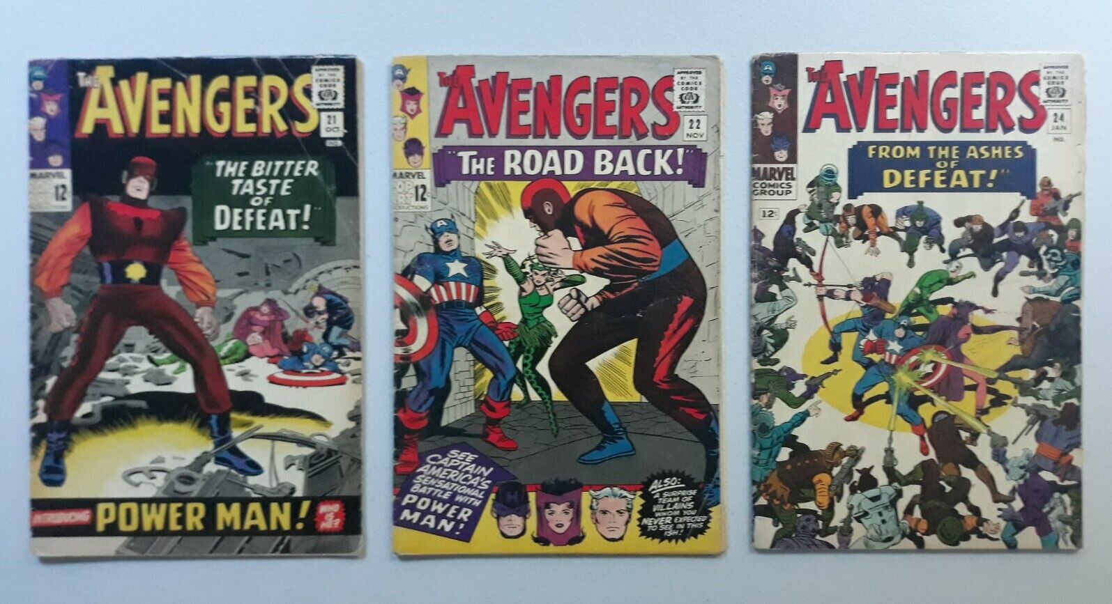 Avengers 21, 22, 24 Marvel Comics 1965 - 1966