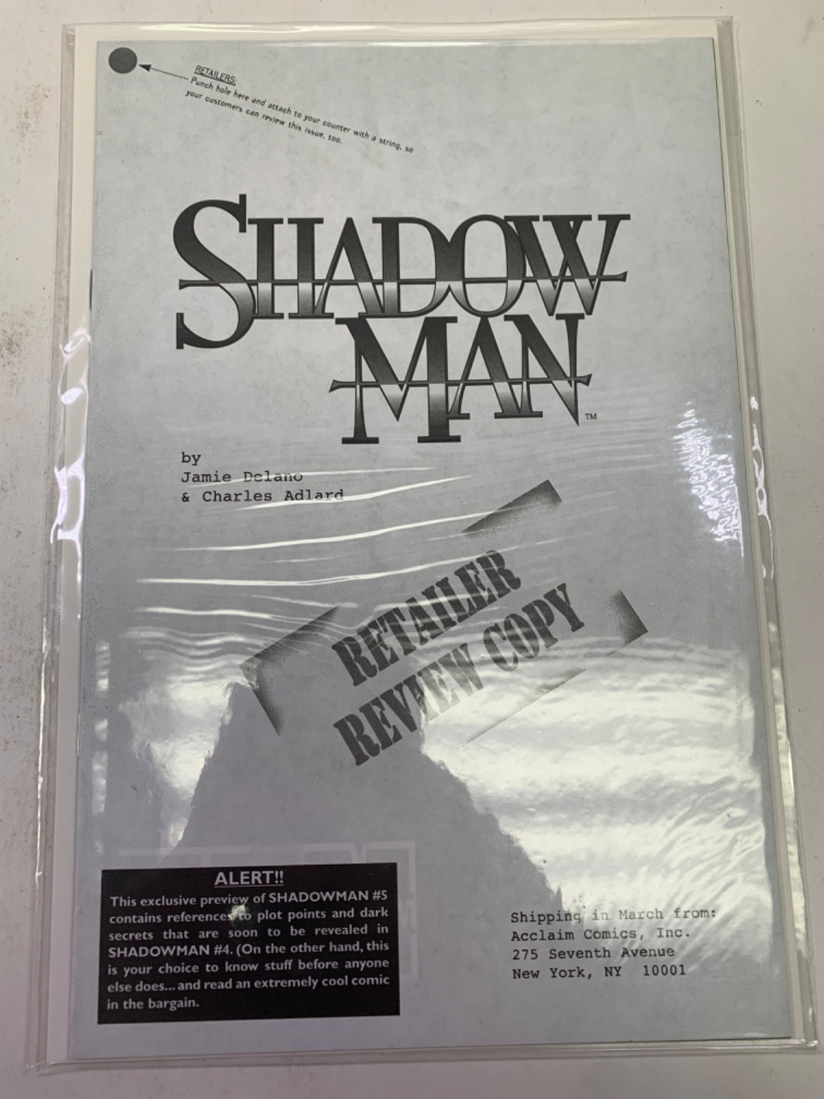 Shadowman Retailer Review Copy #5 1997