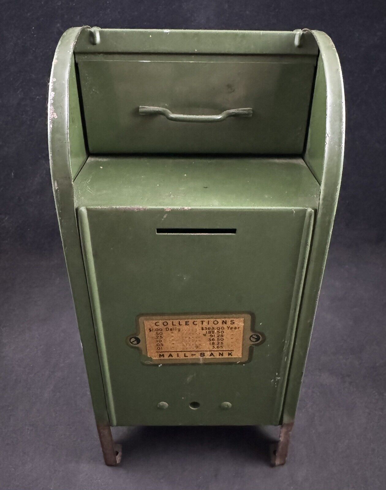 Vintage American Box Metal Tin Still Bank U.S. Mailbox