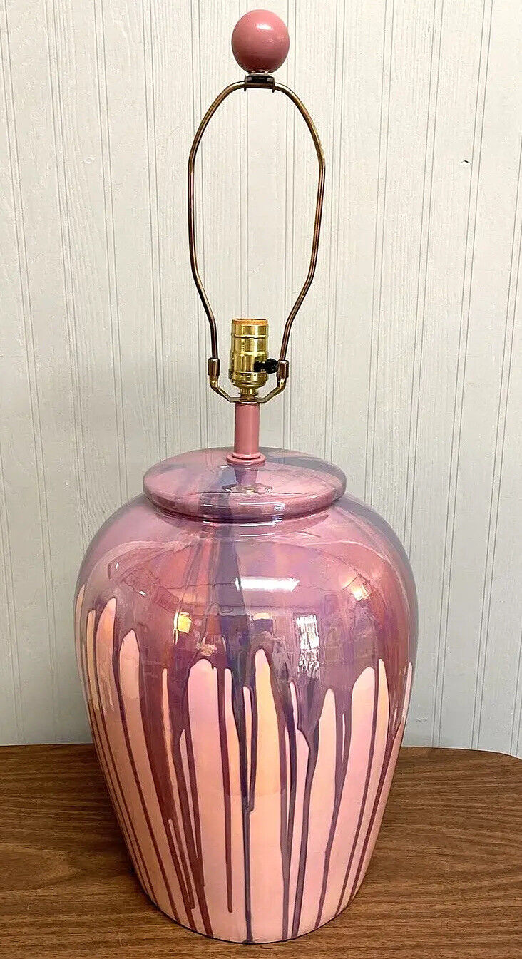 Vintage Sunset Lamp -  Richards Mfg. Ceramic Drip Glaze Table Lamp ~ Late 60's