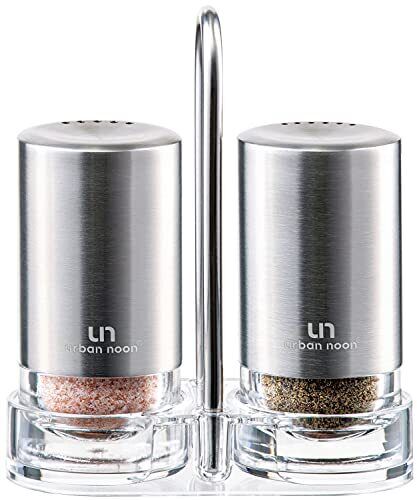 Salt And Pepper Shakers With Holder Elegant Stainless Steel Shaker Set By