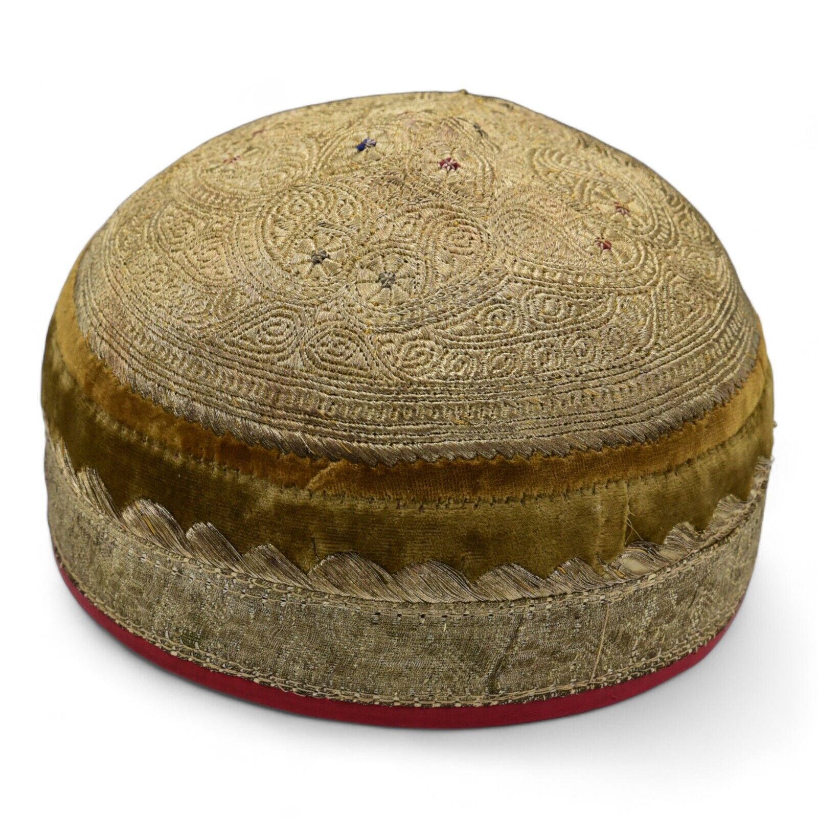 Vintage Uzbekistan Middle Eastern Embroidered Cap Hat Handmade