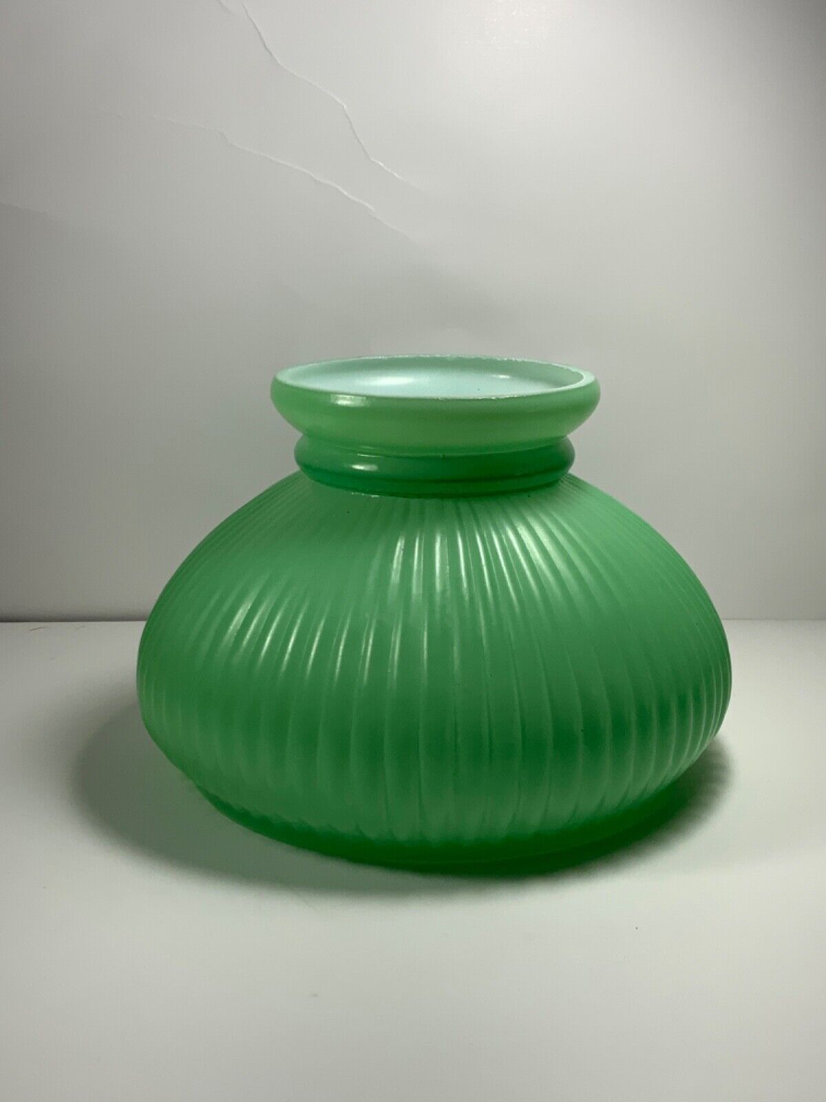 Vintage Green Glass Lamp Shade 7 in.