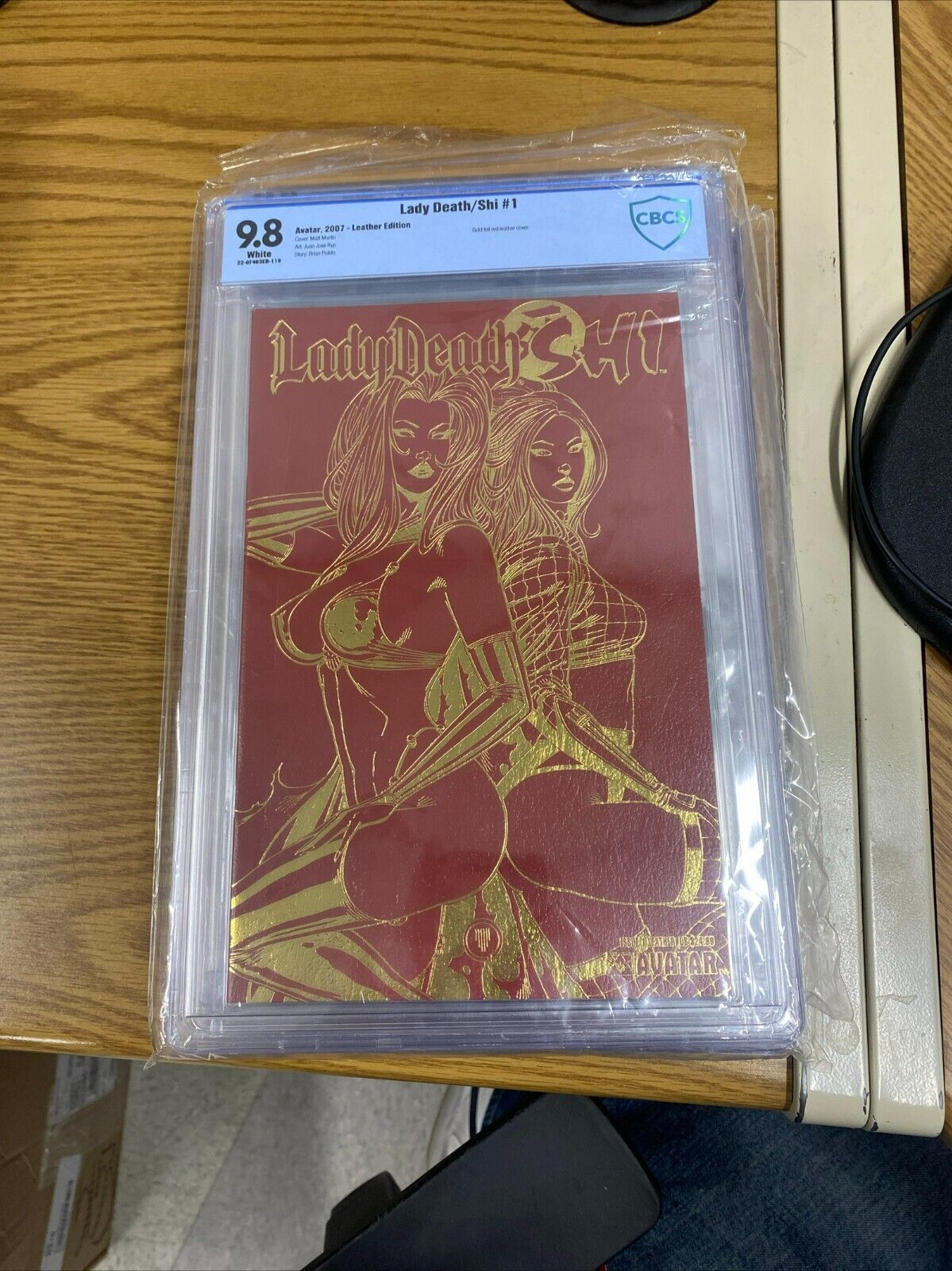 Lady Death Shi # 1 2007 Limited Edition Red Leather Gold Foil Variant CBCS 9.8