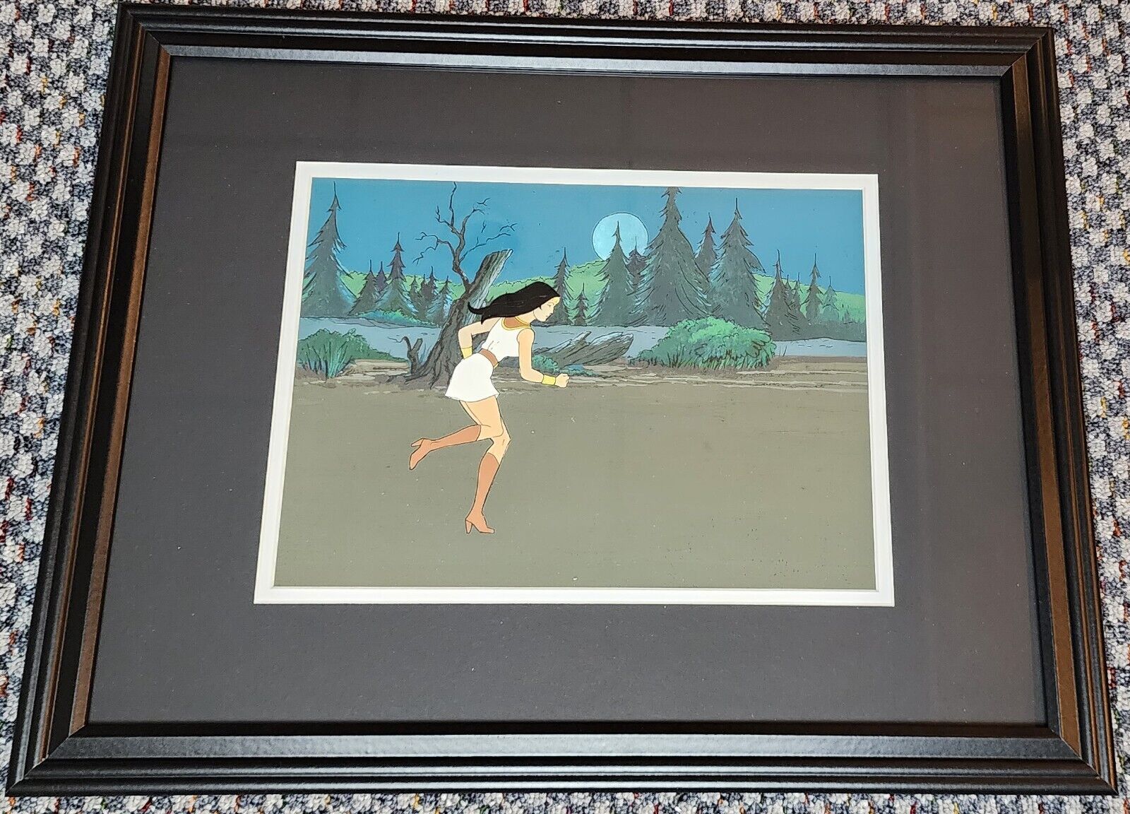 FREEDOM FORCE PRODUCTION CEL OF ISIS ON PRODUCTION BACKGROUND 1978 - FRAMED