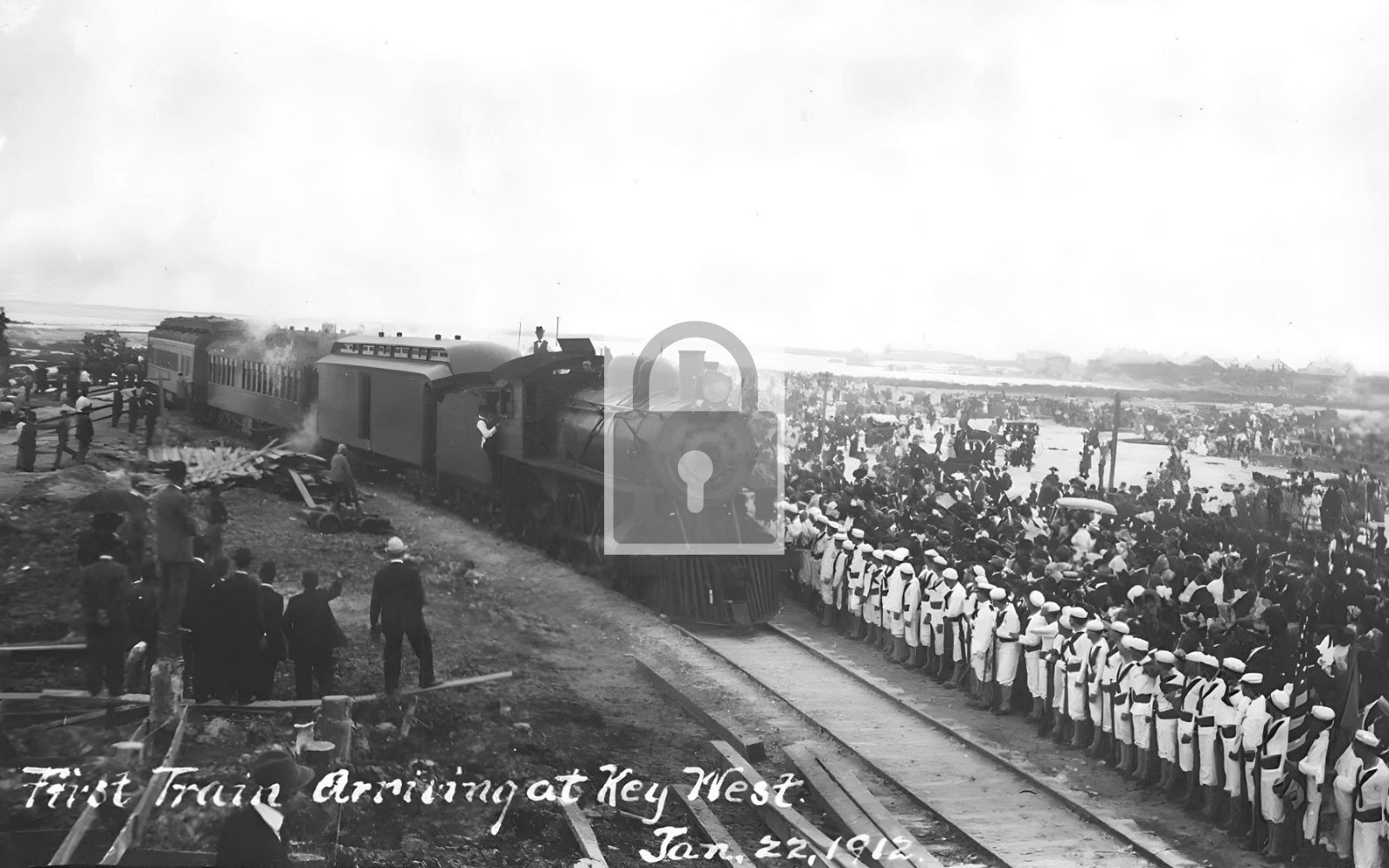 First Railroad Train Arriving Key West Florida FL