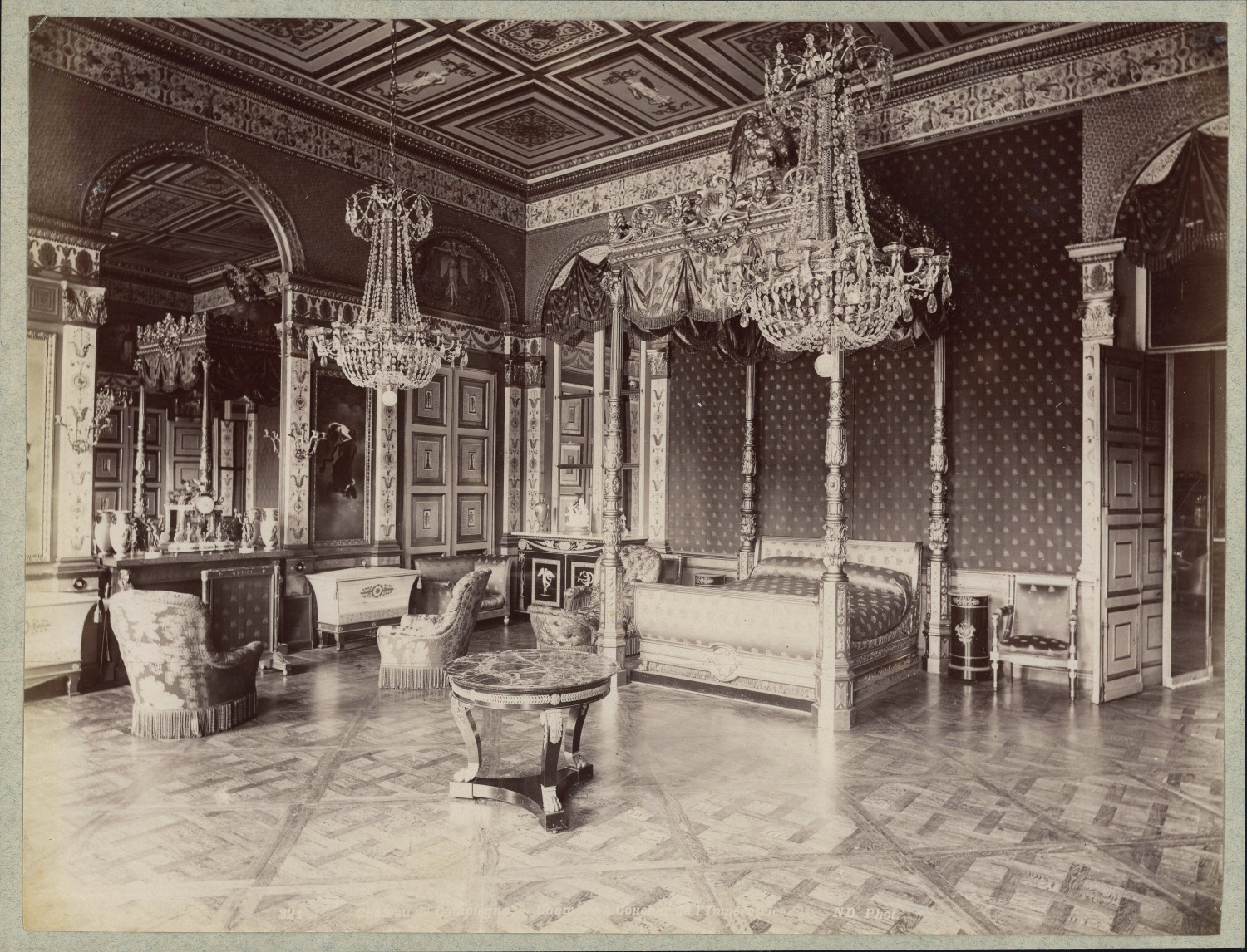 Neurdein, France, Château de Dampierre, Empress Bedroom 