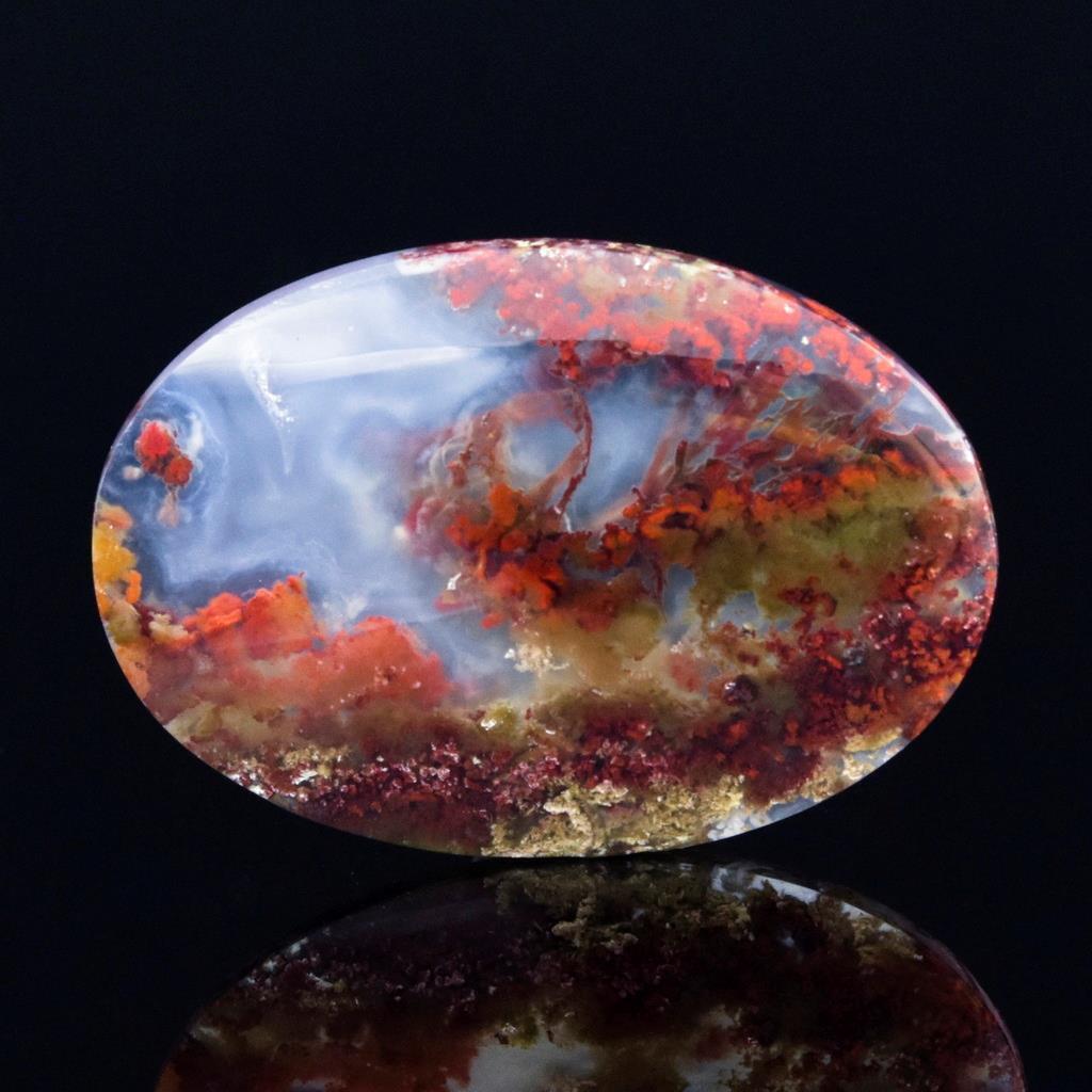 Natural Moss Agate Cabochon with a Beautiful Picture Pattern Indonesia 4.00 g