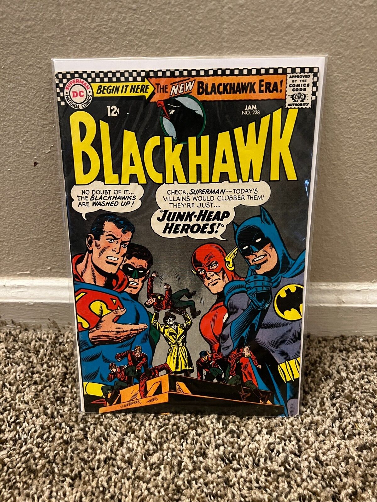 Blackhawk #228 Justice League Batman Superman Flash Silver Age DC Comic 1967