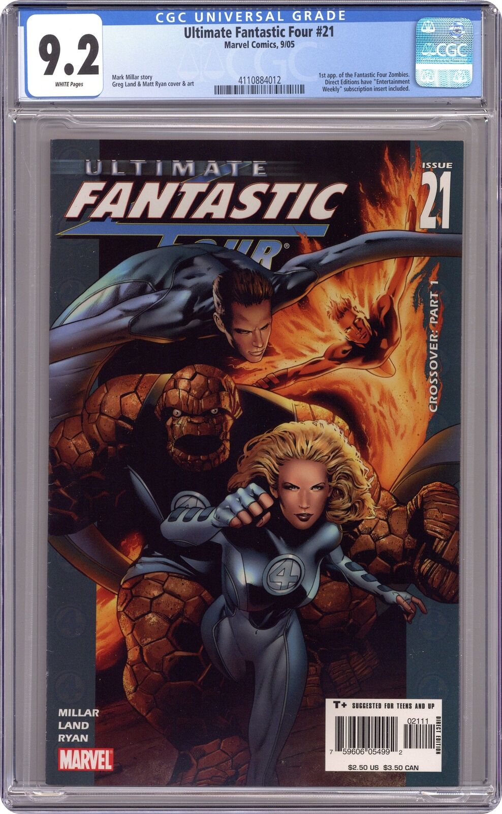 Ultimate Fantastic Four #21A Land CGC 9.2 2005 4110884012 1st Marvel Zombies