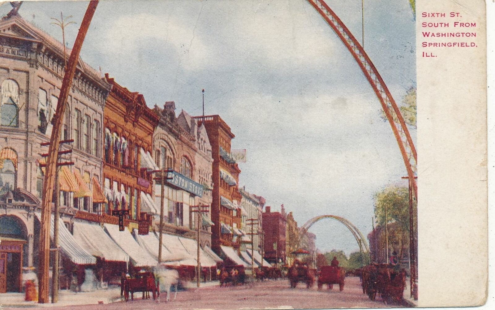 SPRINGFIELD IL - Sixth Street South From Washington - 1912