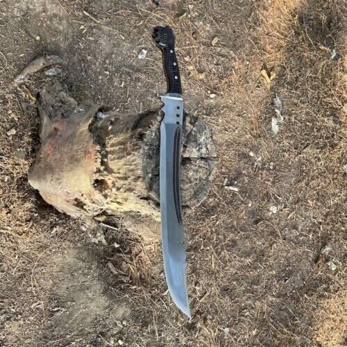 CUSTOM HANDMADE D2 TOOL STEEL SURVIVEL HUNTING MACHETE SWORD COMBAT SWORD
